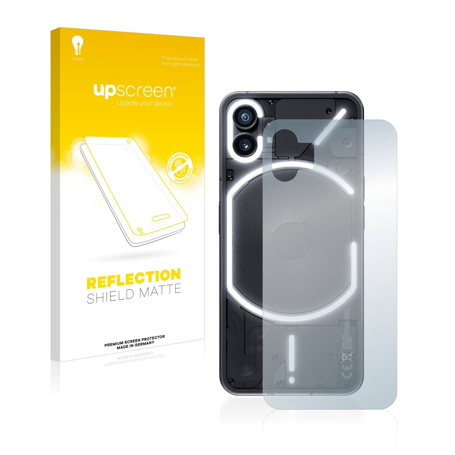 upscreen Schutzfolie für Nothing Phone (1) (Rückseite) Folie Matt Entspiegelt Anti-Reflex