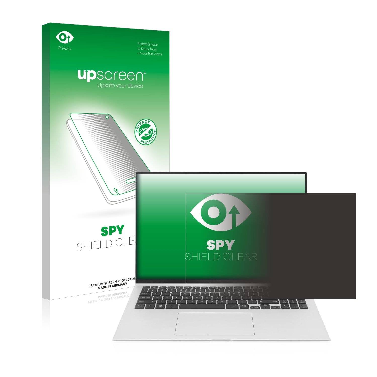 upscreen Spy Shield Clear Premium Blickschutzfolie für LG gram 16'' 2-in-1