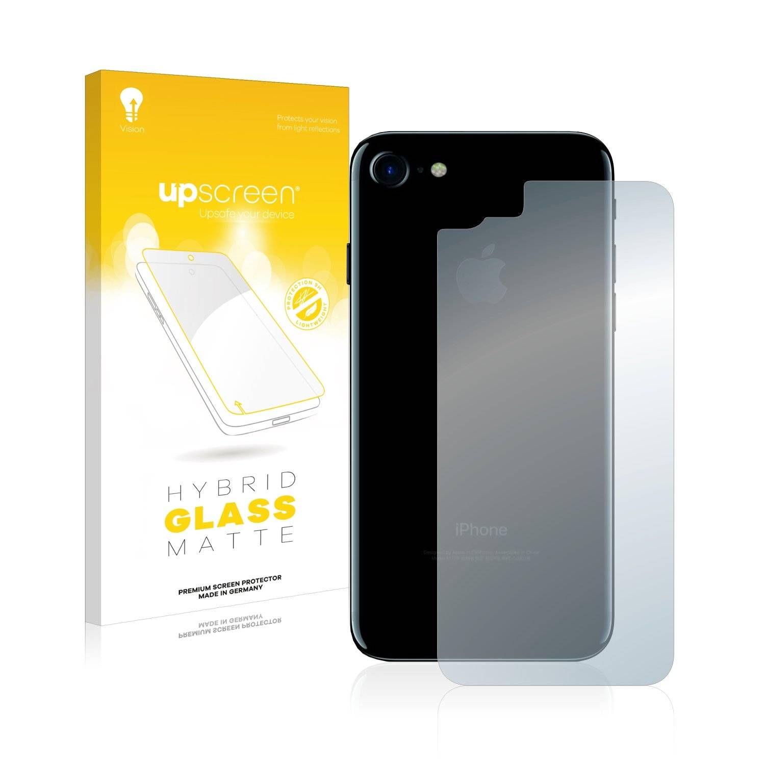 upscreen Flexible Panzerglasfolie für Apple iPhone 7 / 8 / SE 2 2020 Rückseite (gesamte Fläche) Schutzglas 9H