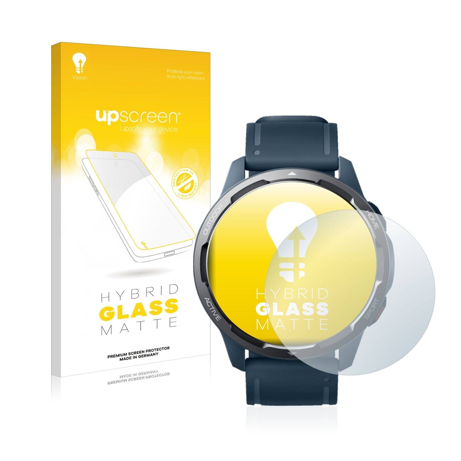 upscreen Flexible Schutz Glas Folie für Xiaomi Watch S1 Active Schutzglas 9H Hybridglas Matt Entspiegelt
