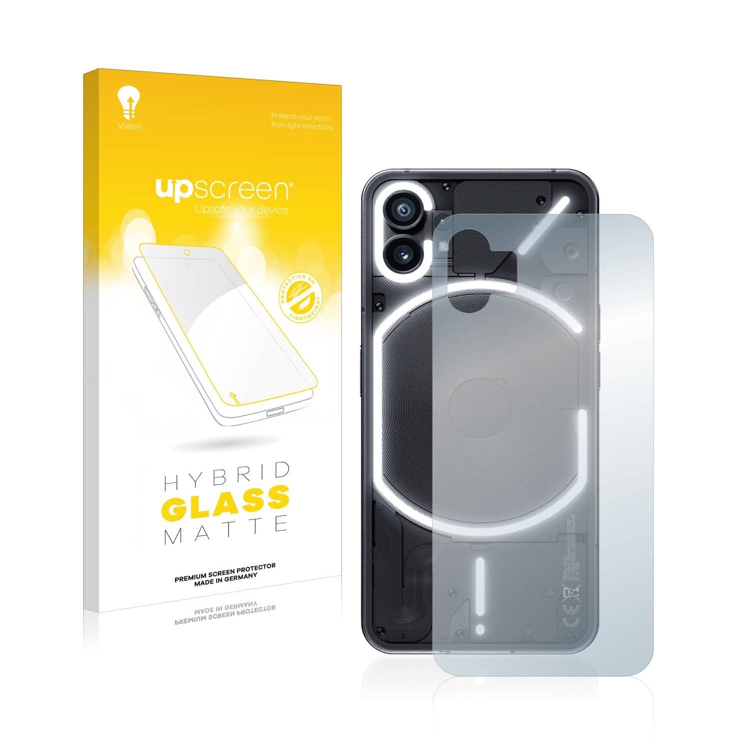 upscreen Flexible Schutz Glas Folie für Nothing Phone (1) (Rückseite) Schutzglas 9H Hybridglas Matt Entspiegelt