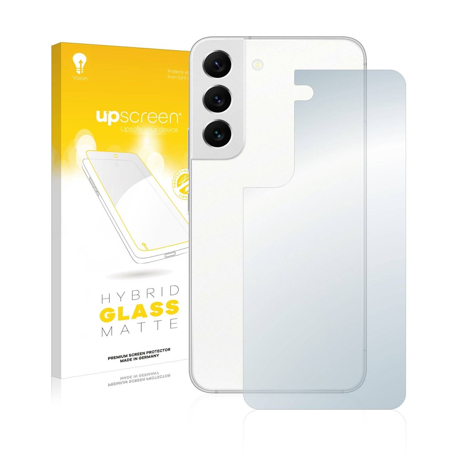 upscreen Hybrid Glas Matt Panzer-Folie für Samsung Galaxy S22 5G (Rückseite)
