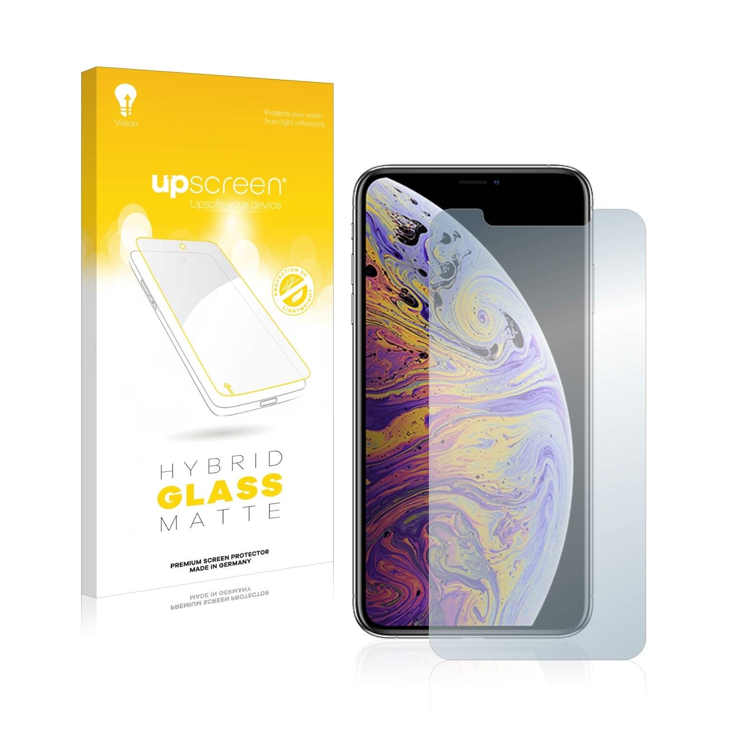 upscreen Hybrid Glas Matt Schutz-Folie für Apple iPhone Xs Max