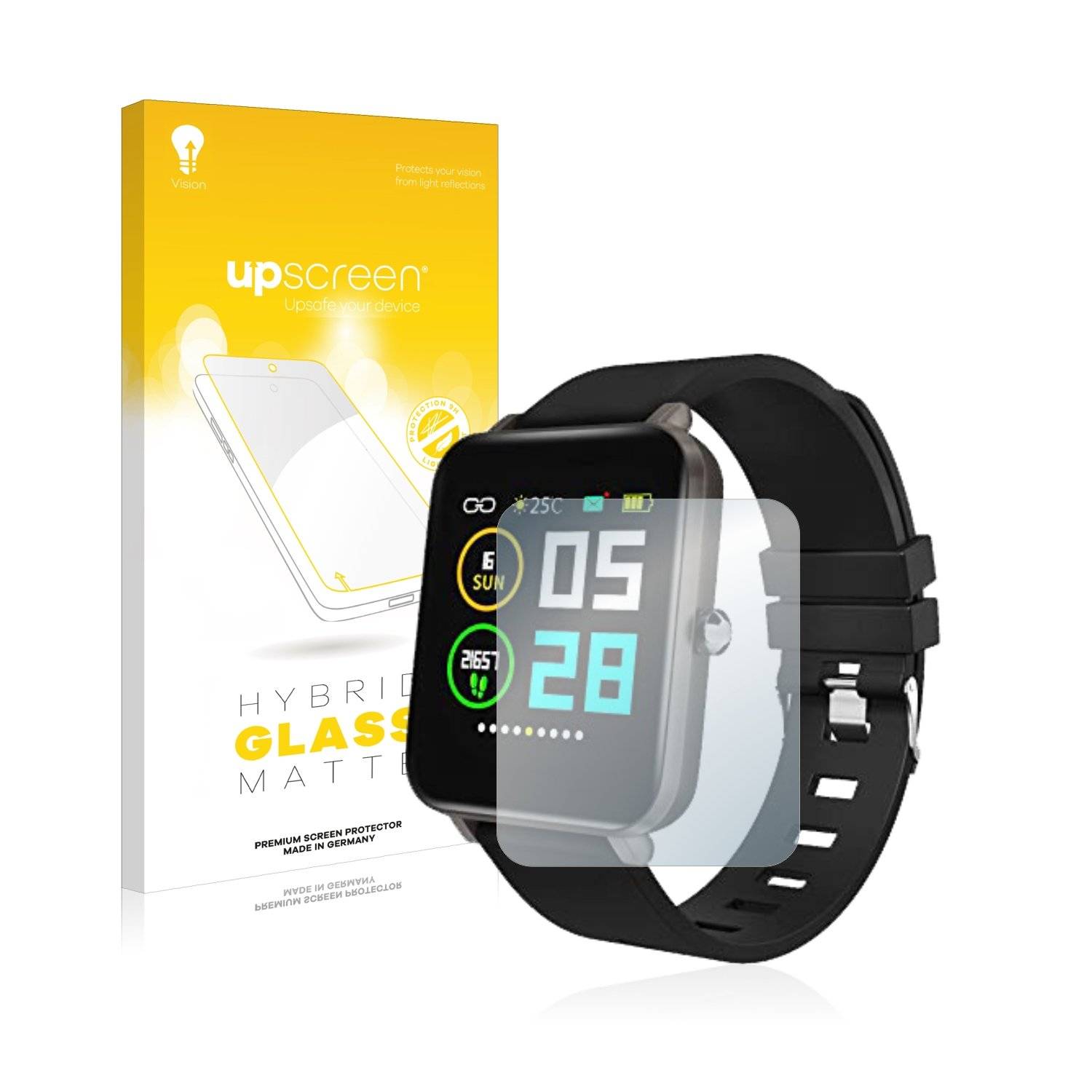 upscreen Hybrid Glass Matte Premium Schutzglas Folie für Zagzog Z