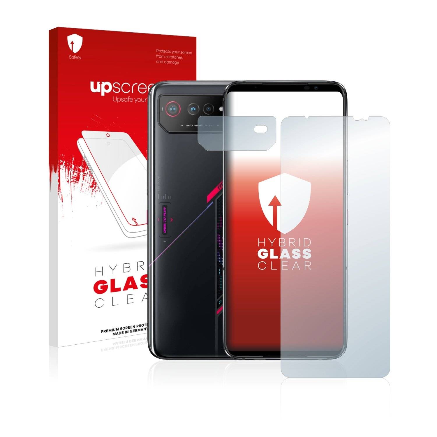 upscreen Flexible Schutz Glas Folie für ASUS ROG Phone 6 (Display+Kamera) Schutzglas 9H Hybridglas Klar