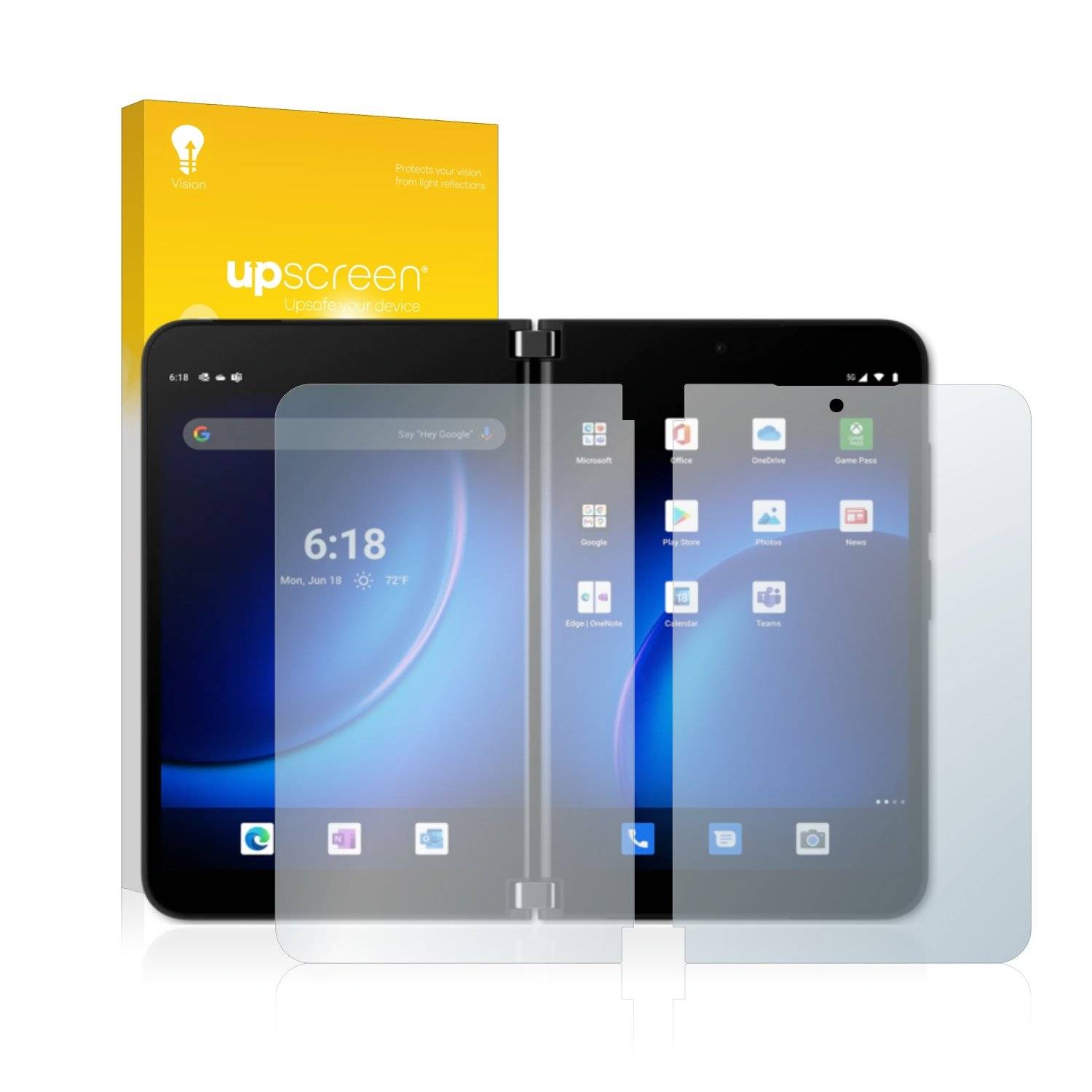 upscreen Flexible Schutz Glas Folie für Microsoft Surface Duo 2 (Inneres Display) Schutzglas 9H Hybridglas Matt