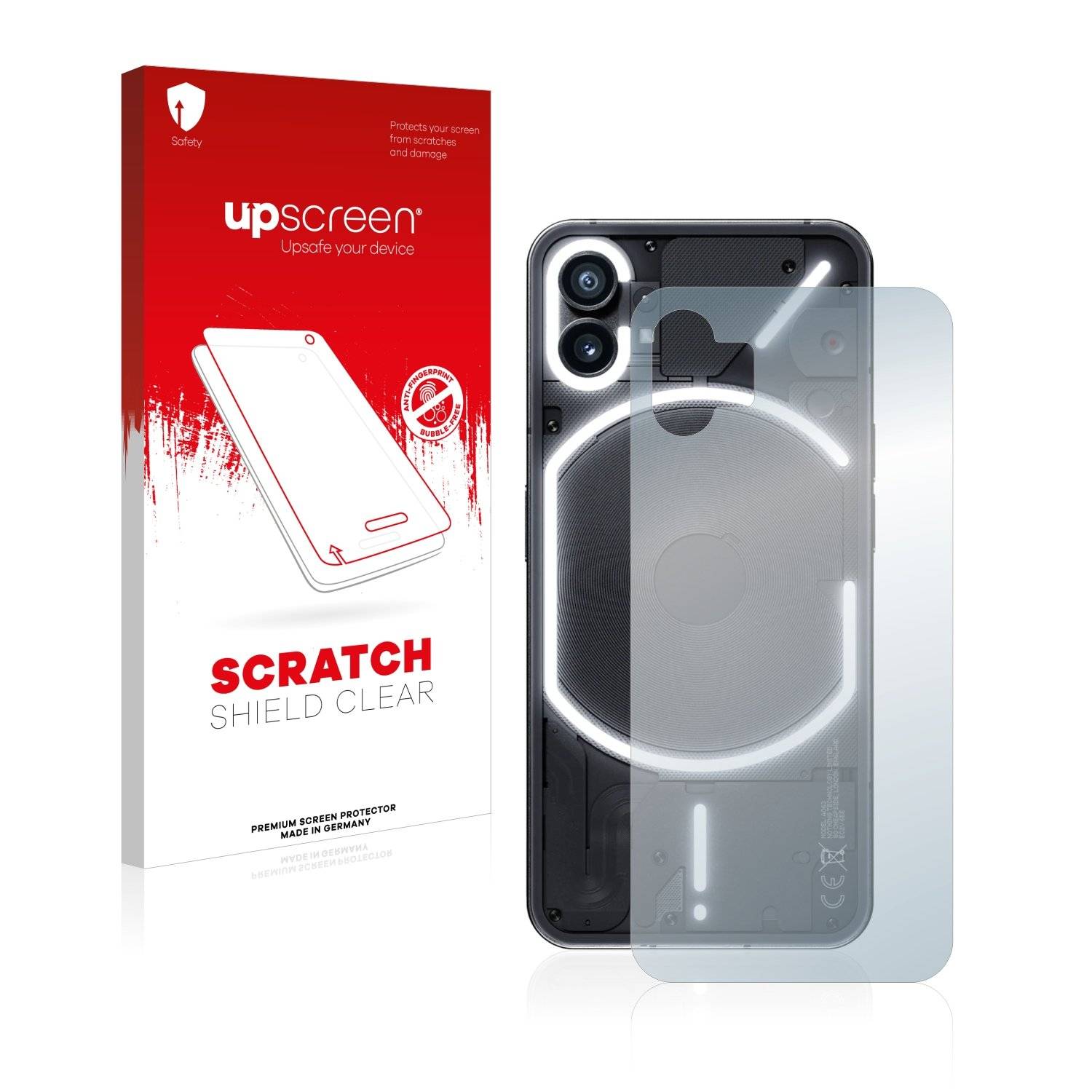 upscreen Schutzfolie für Nothing Phone (1) (Rückseite) Kratzschutz Anti-Fingerprint Klar