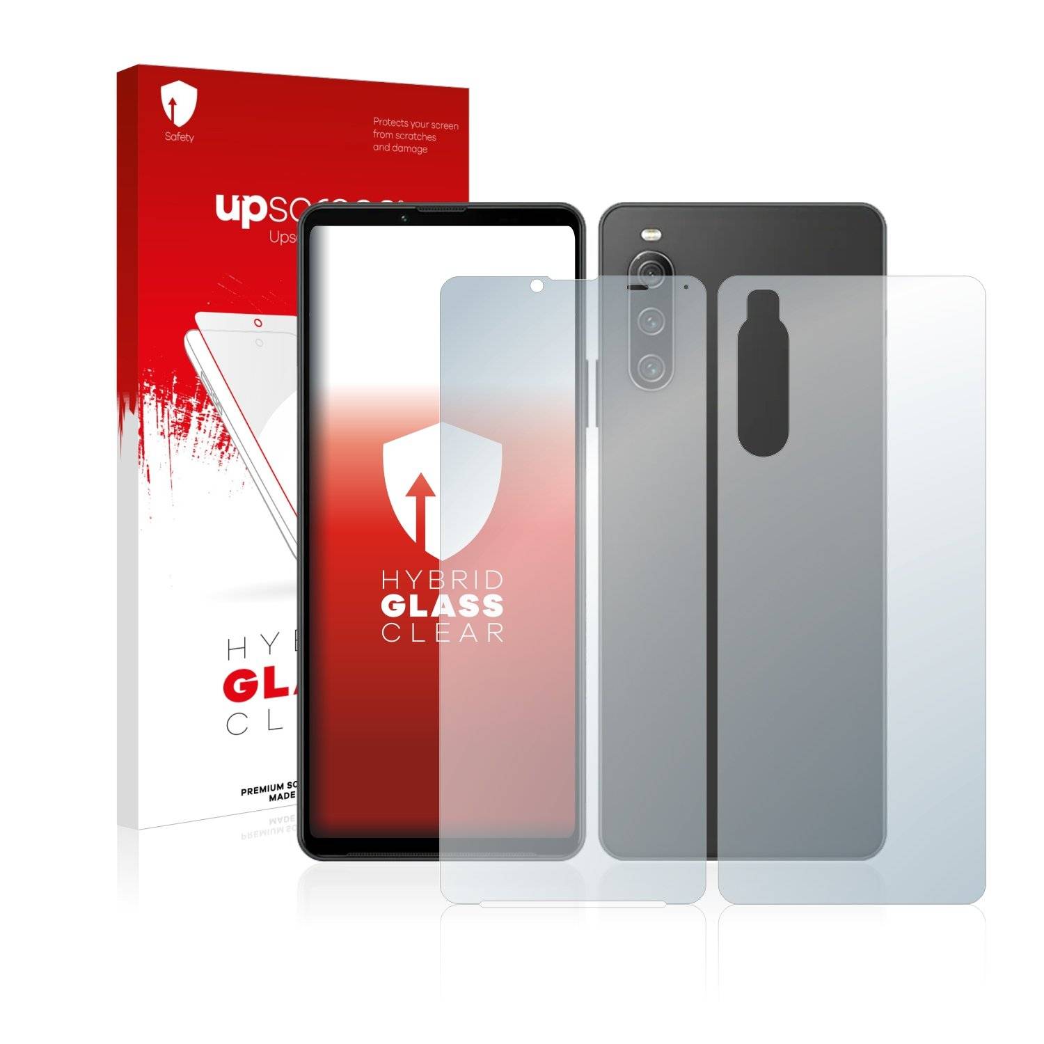 upscreen Flexible Schutz Glas Folie für Sony Xperia 10 IV (Display+Rückseite) Schutzglas 9H Hybridglas Klar