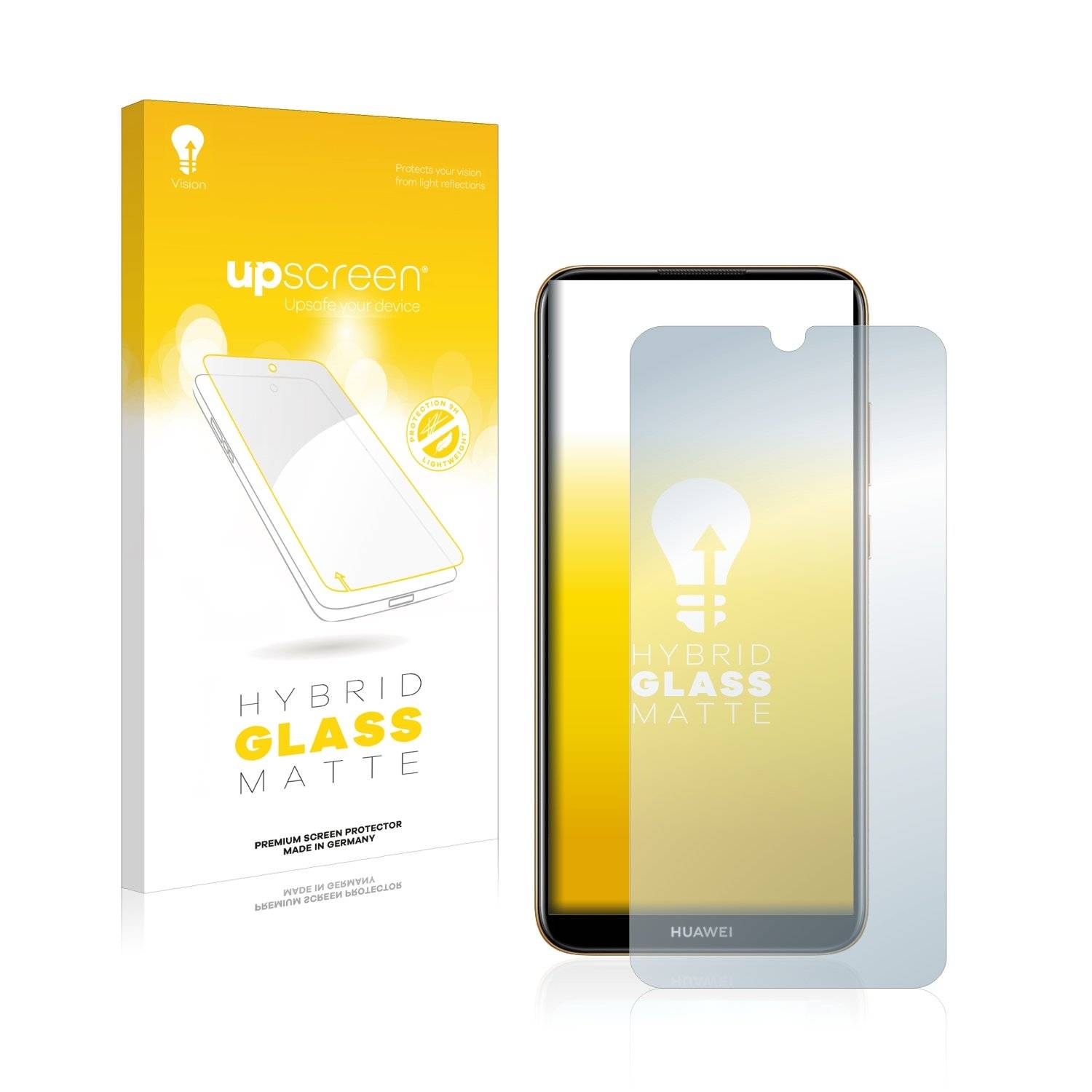 upscreen Flexible Schutz Glas Folie für Huawei Y6 2019 / Y6 Pro 2019 Schutzglas 9H Hybridglas Matt Entspiegelt