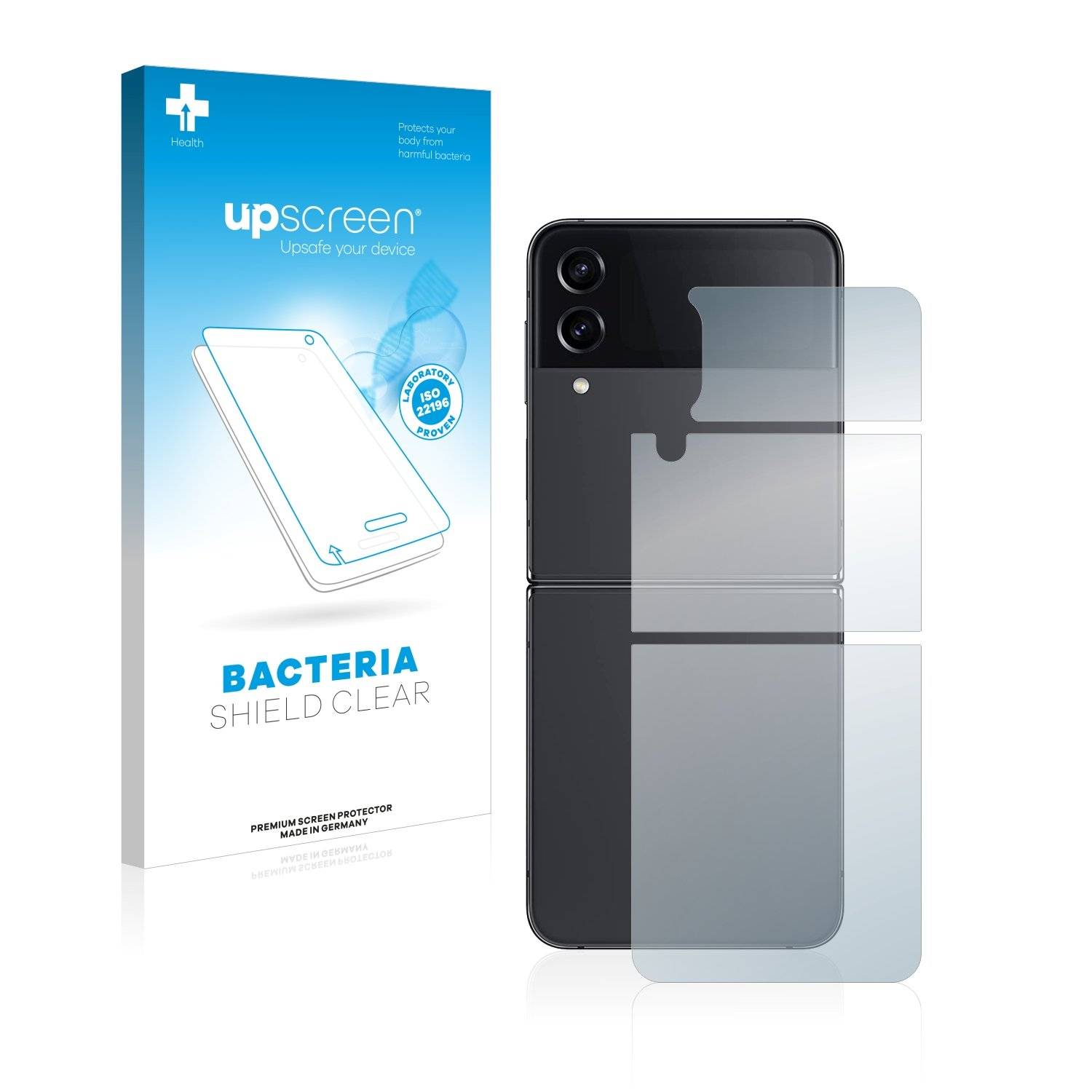 upscreen Schutzfolie für Samsung Galaxy Z Flip 4 (Rückseite) Antibakterielle Folie Klar Anti-Kratzer