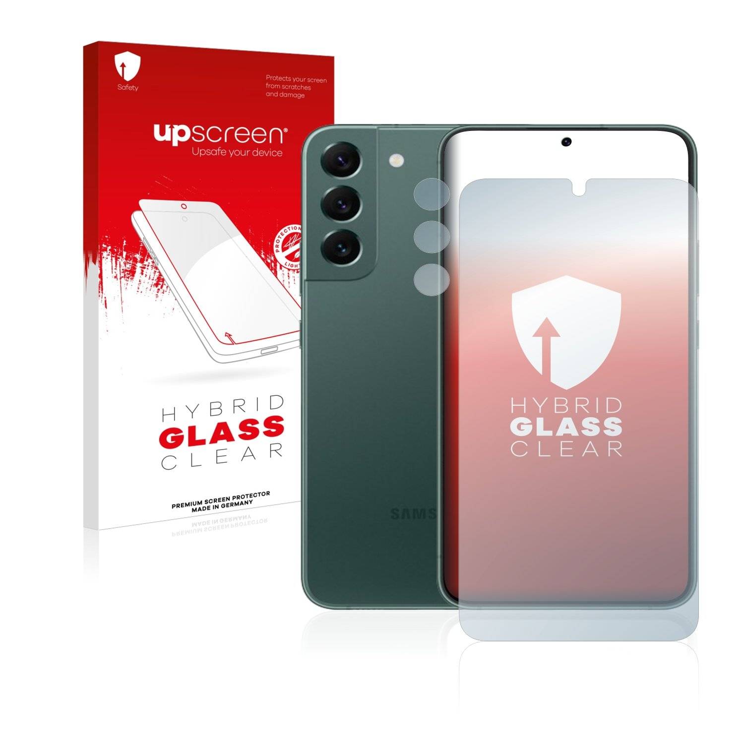 upscreen Hybrid Glas Schutz-Folie für Samsung Galaxy S22 Plus 5G (Display+Kamera)