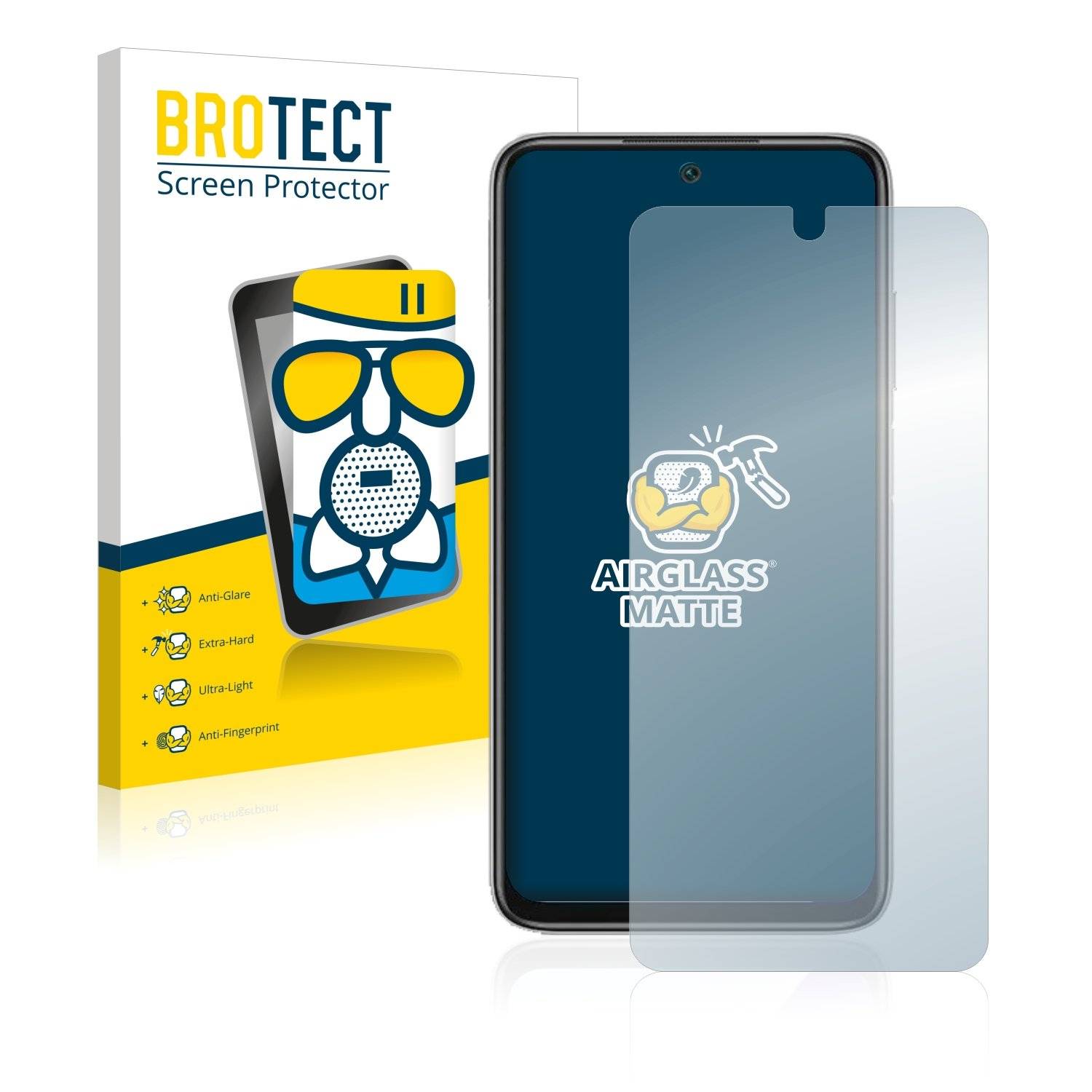 BROTECT AirGlass Flexible Schutz Glas Folie für Xiaomi Redmi Note 11 4G Matt Entspiegelt