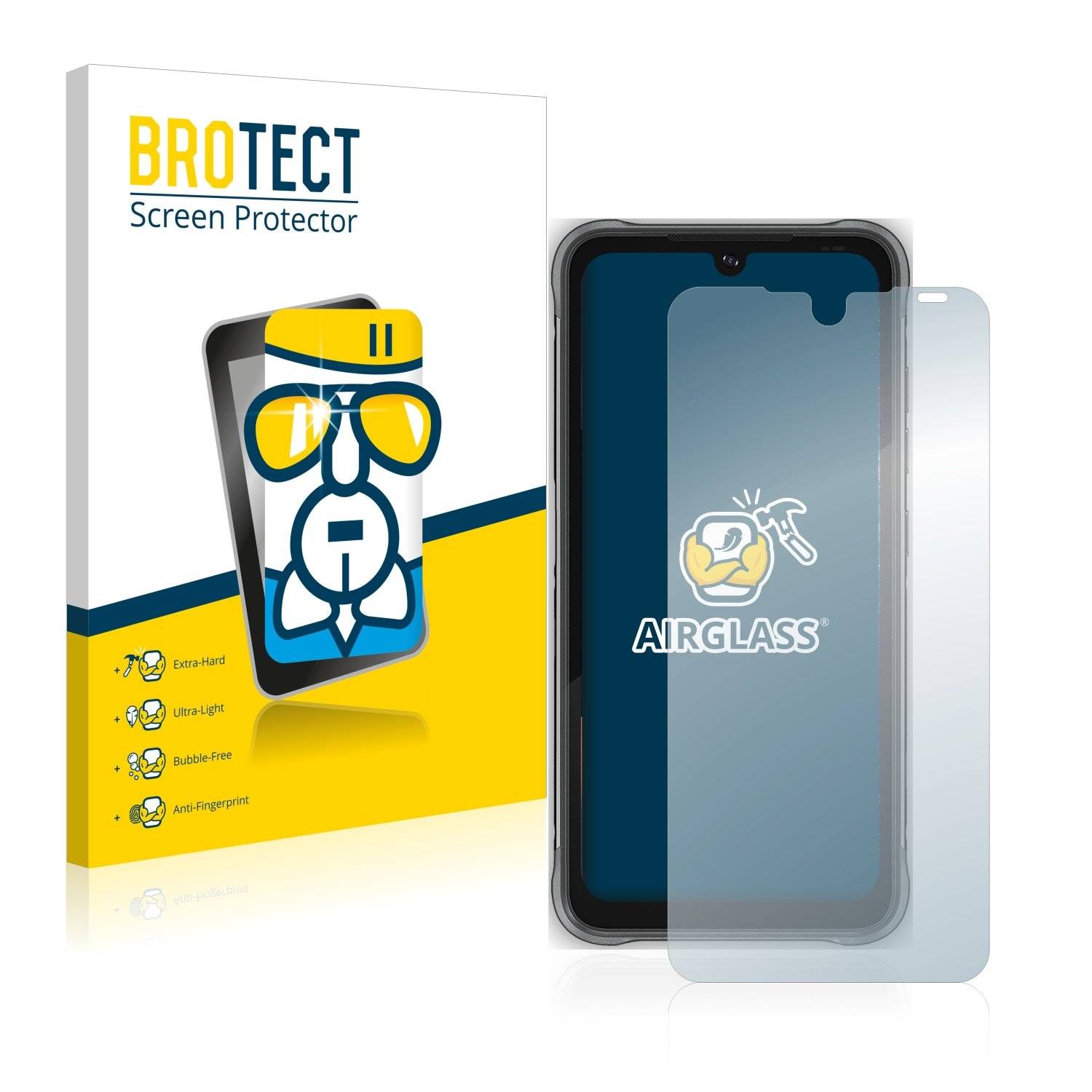 BROTECT AirGlass Flexible Schutz Glas Folie für Umidigi Bison Pro Klar Transparent