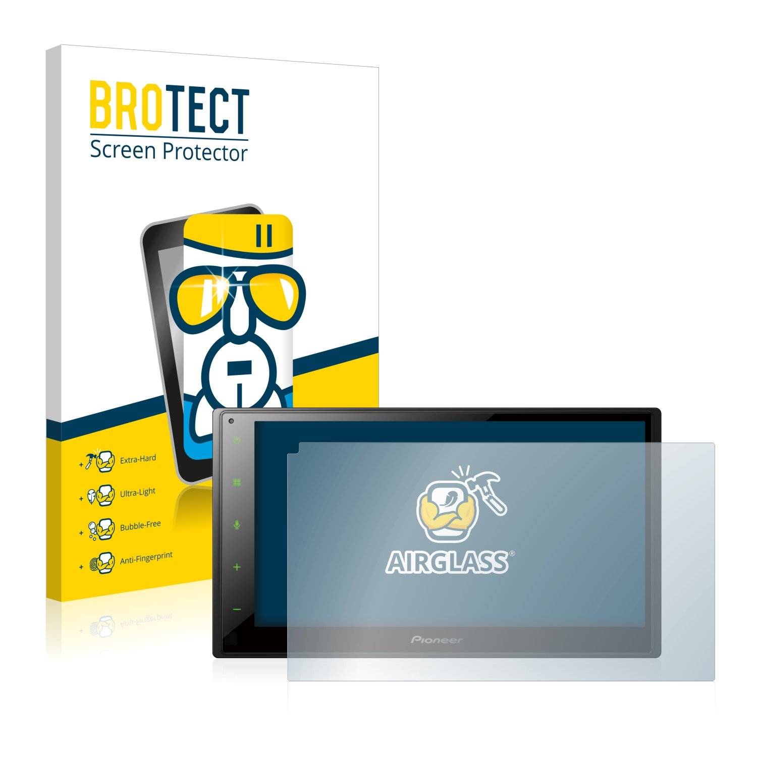 BROTECT AirGlass Flexible Schutz Glas Folie für Pioneer SPH-DA160DAB Klar Transparent