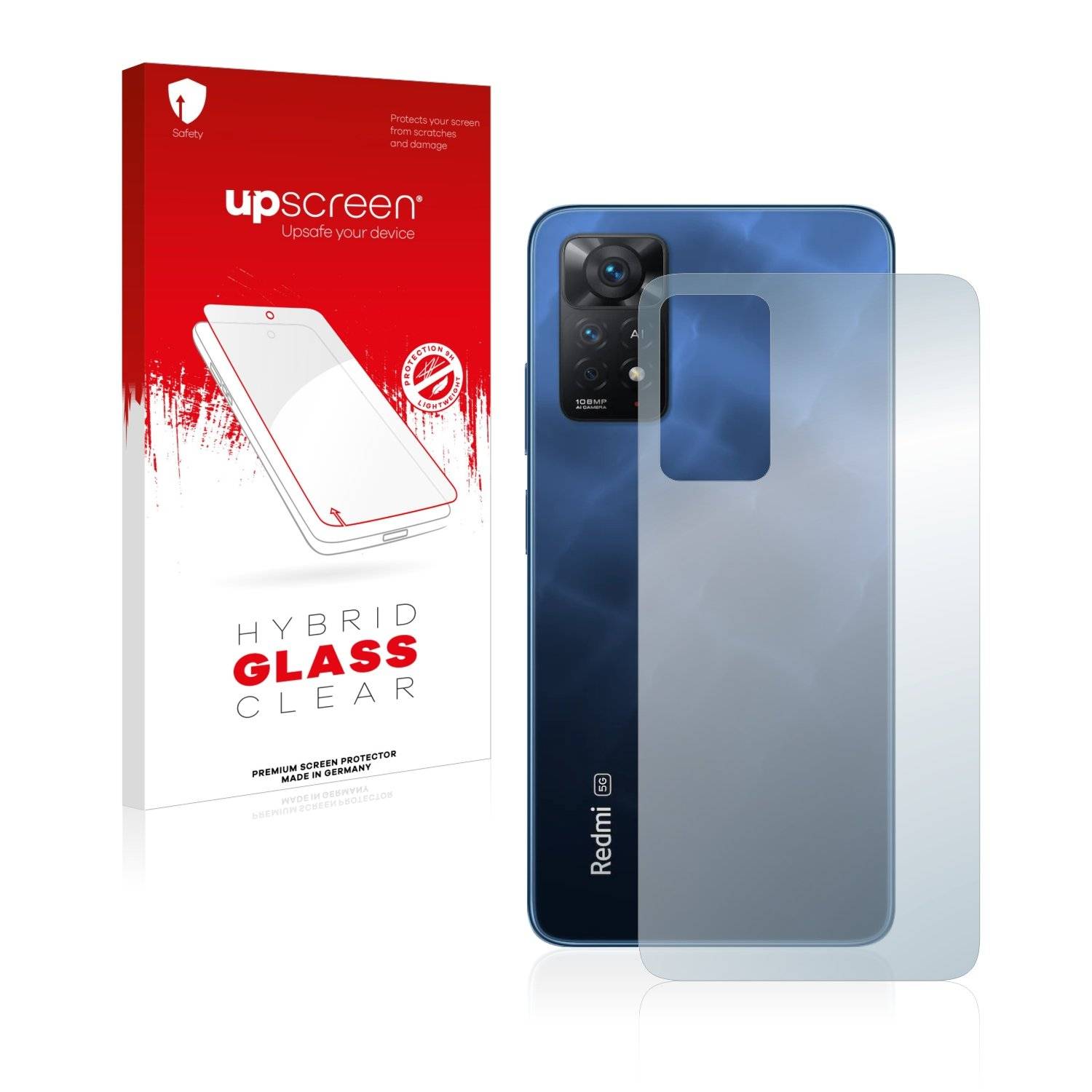 upscreen Flexible Panzerglasfolie für Xiaomi Redmi Note 11 Pro 5G (Rückseite) Schutzglas 9H Hybridglas Klar