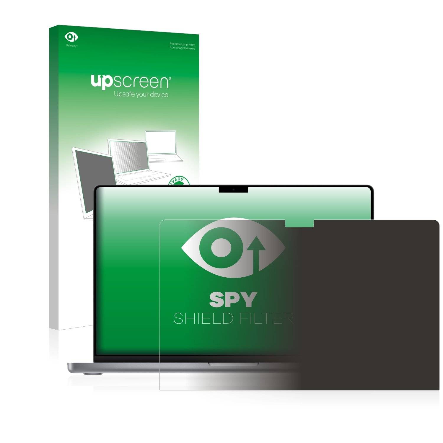 upscreen Blickschutzfilter für Apple MacBook Pro 16" 2021 Blaulichtfilter Sichtschutz Privacy Anti Spy abnehmbar