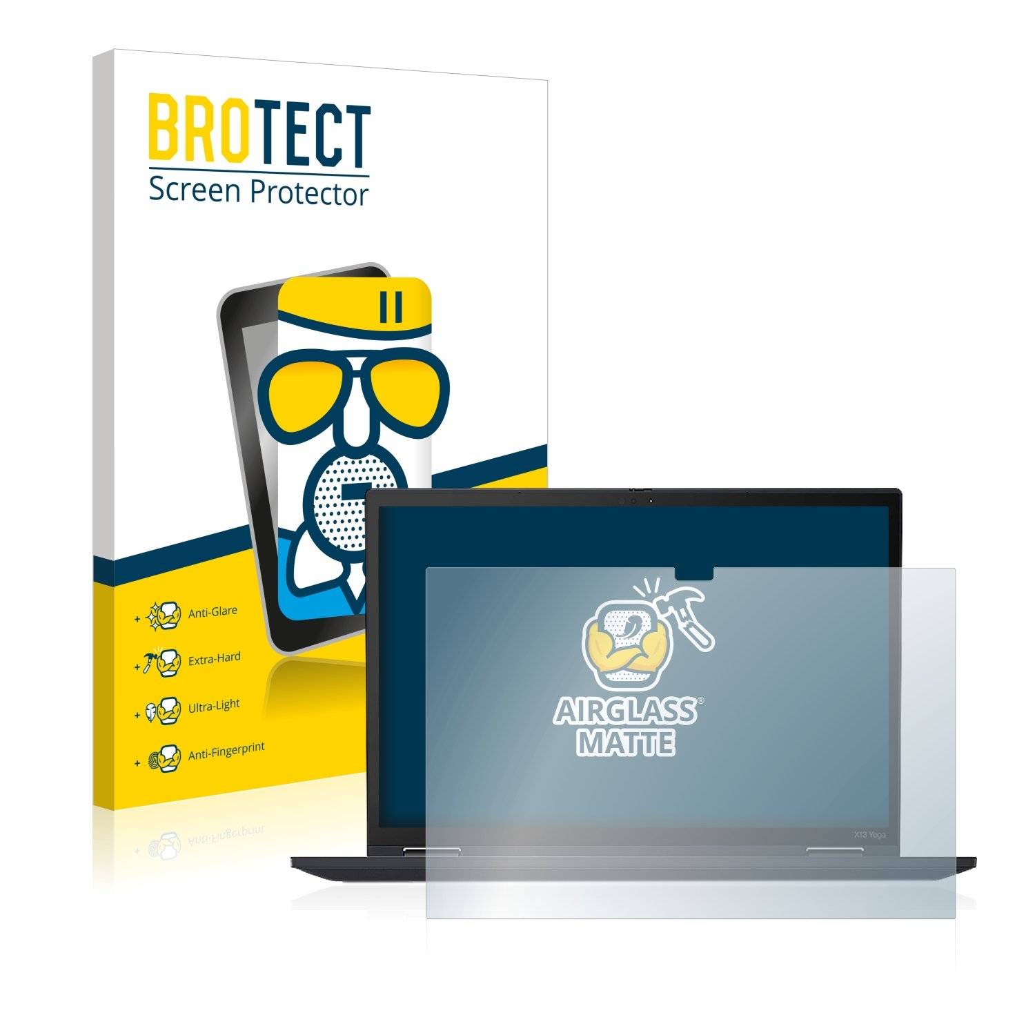 BROTECT AirGlass Matt Glas Schutz Folie für Lenovo ThinkPad X13 Yoga Gen 2