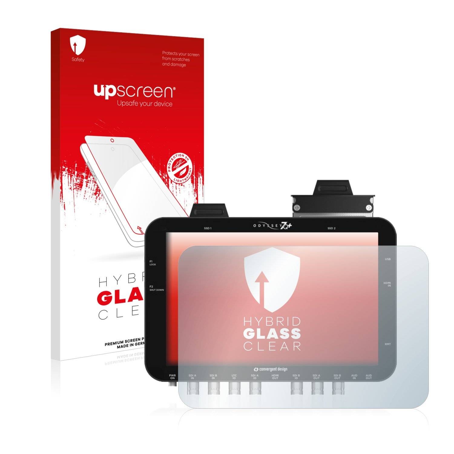 upscreen Hybrid Glas Schutz-Folie für Convergent Design Odyssey 7Q+