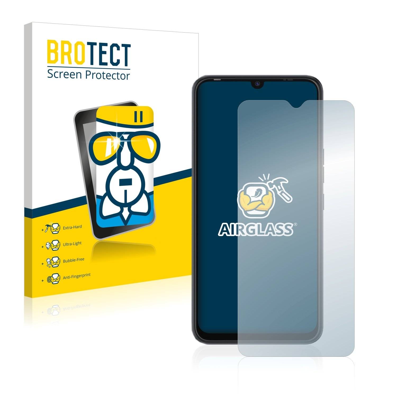 BROTECT AirGlass Flexible Schutz Glas Folie für Tecno Spark 8C Klar Transparent