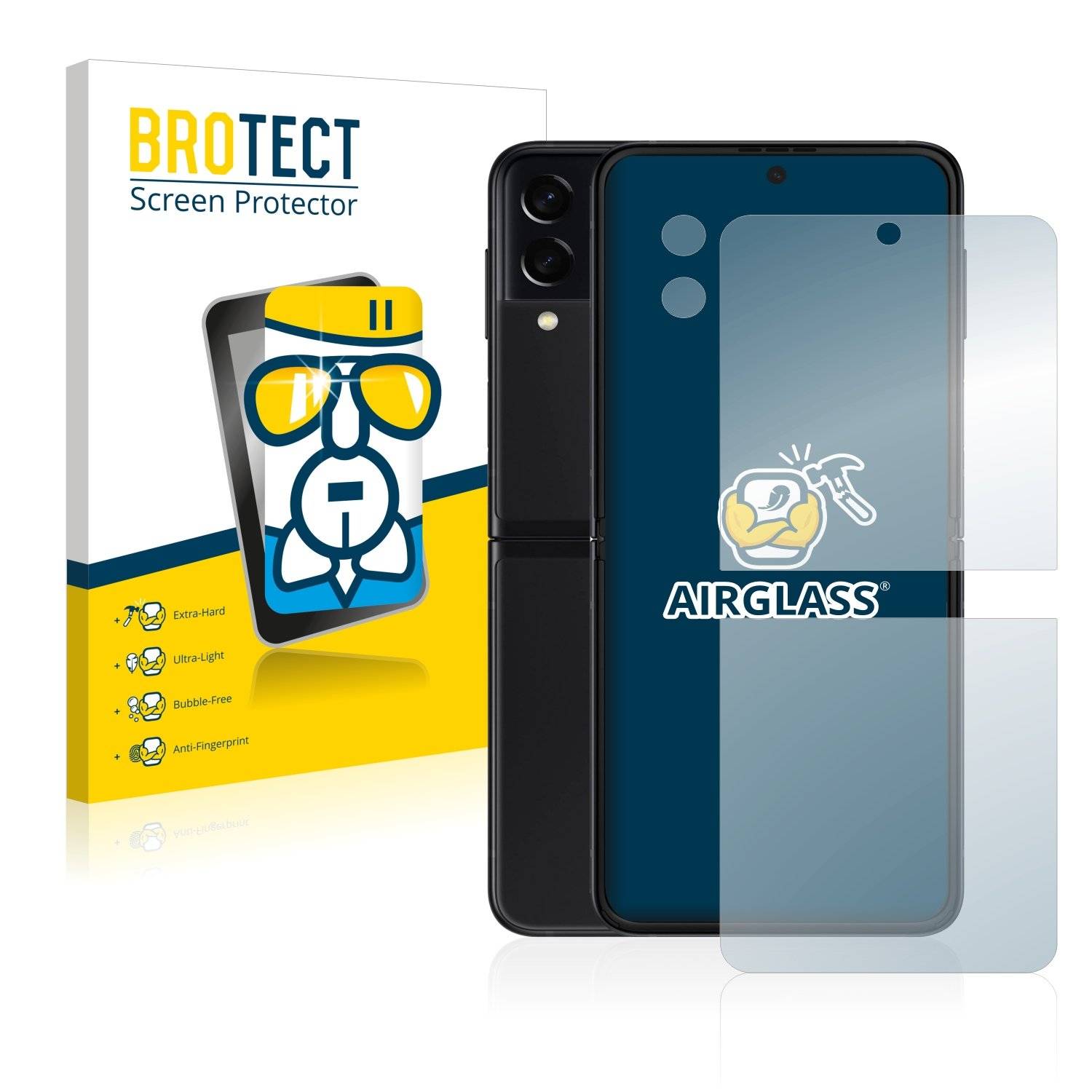 BROTECT AirGlass Glas Schutz-Folie für Samsung Galaxy Z Flip 3 5G (Display+Kamera) - Schutzglas