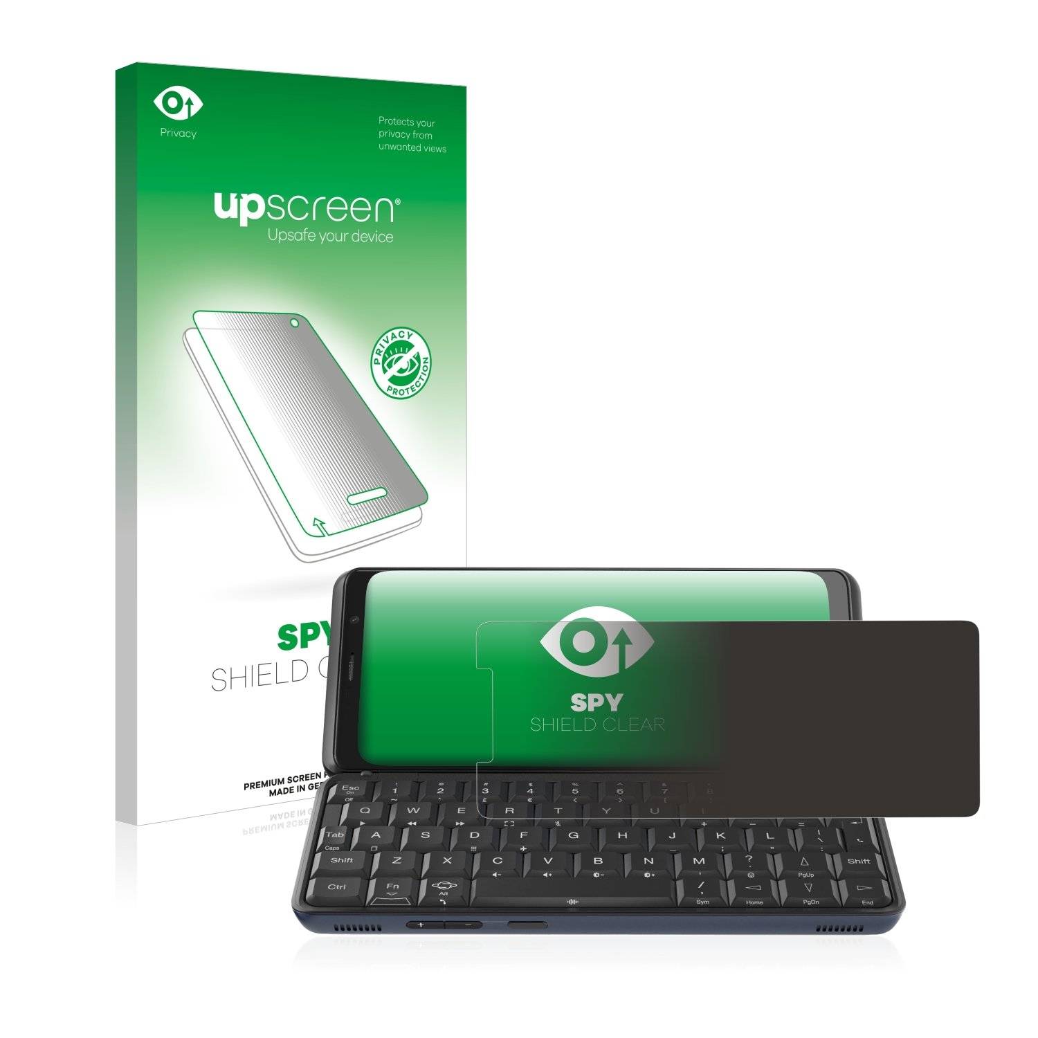 upscreen Blickschutzfolie für Planet Computers Astro Slide 5G Anti-Spy Privacy Blaulichtschutz Sichtschutzfolie