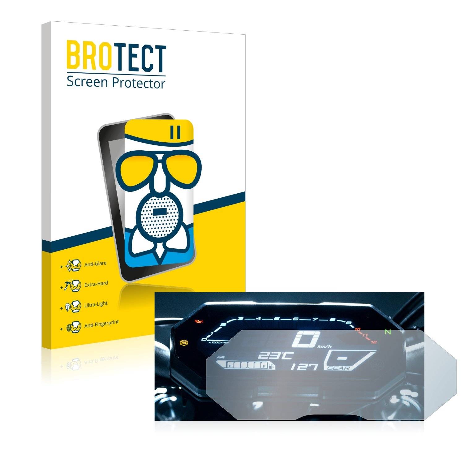 BROTECT AirGlass Flexible Schutz Glas Folie für Yamaha MT-07 2021 Matt Entspiegelt