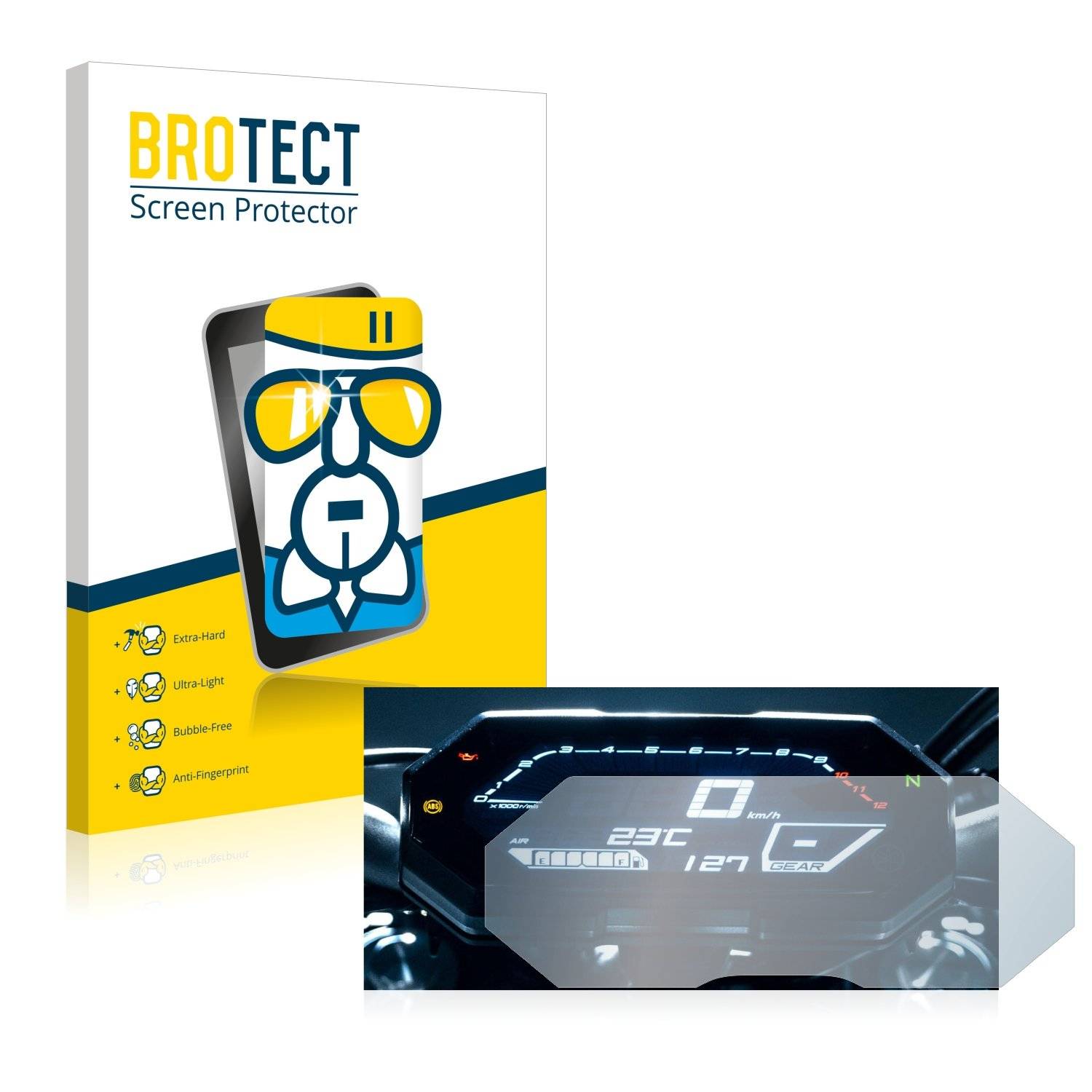 BROTECT AirGlass Flexible Schutz Glas Folie für Yamaha MT-07 2021 Klar Transparent