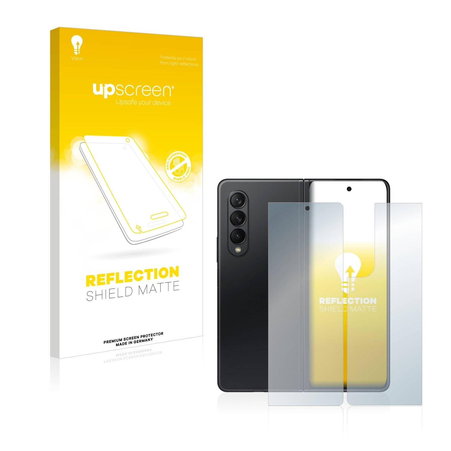 upscreen Schutzfolie für Samsung Galaxy Z Fold 3 5G (Display+Rückseite) Folie Matt Entspiegelt Anti-Reflex
