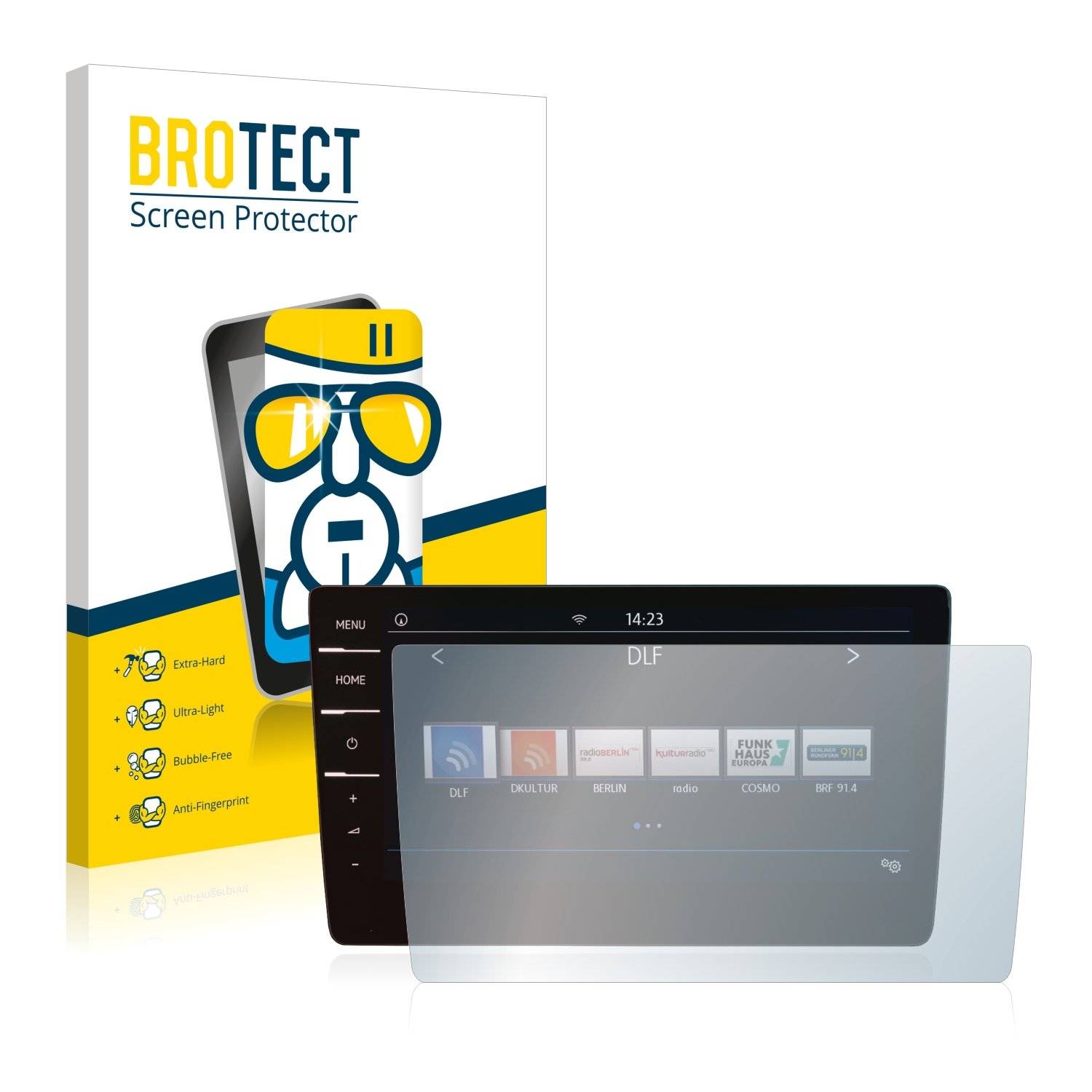 BROTECT AirGlass Flexible Schutz Glas Folie für Volkswagen Touran 2019 Discover Pro 9.2" 2019 Klar Transparent