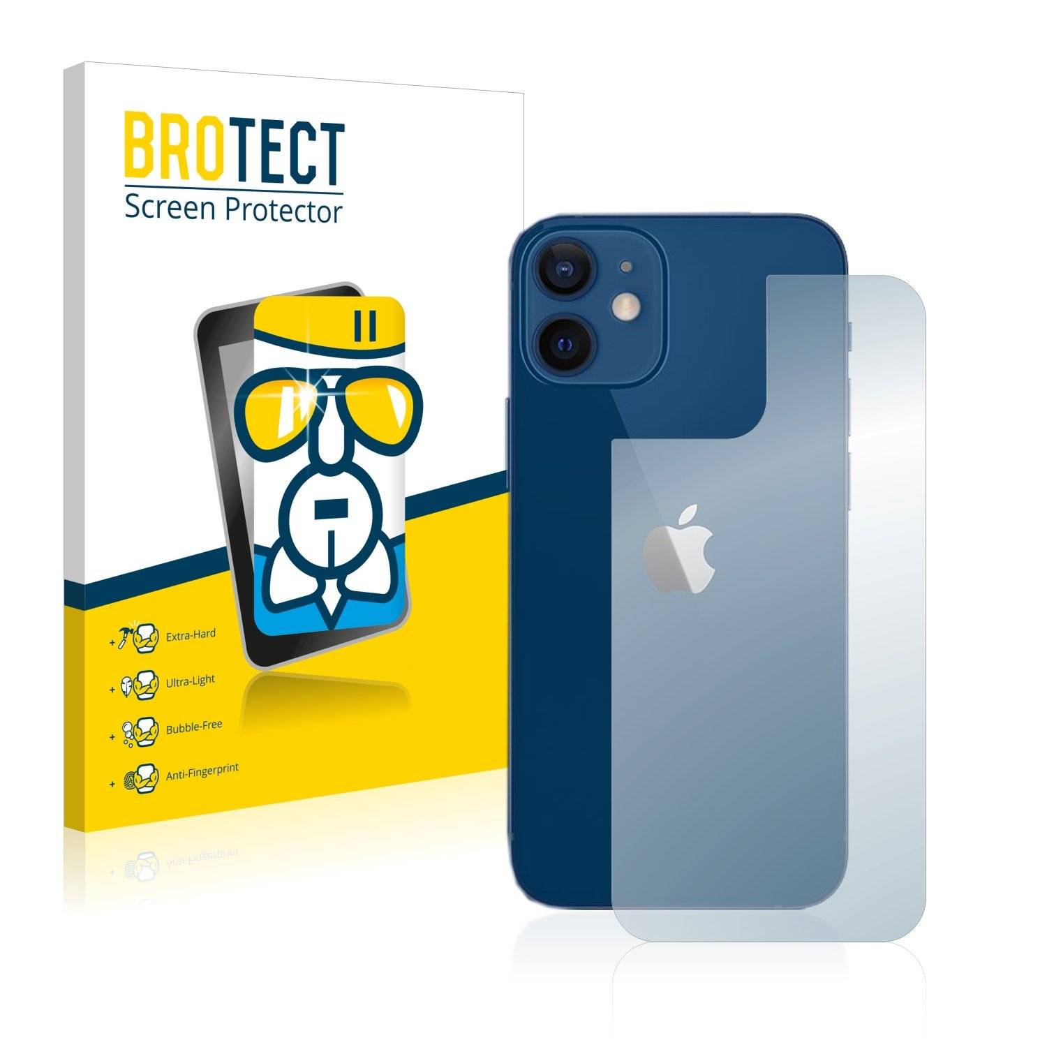 BROTECT AirGlass Glas Panzer-Folie für Apple iPhone 12 (Rückseite) - Schutzglas