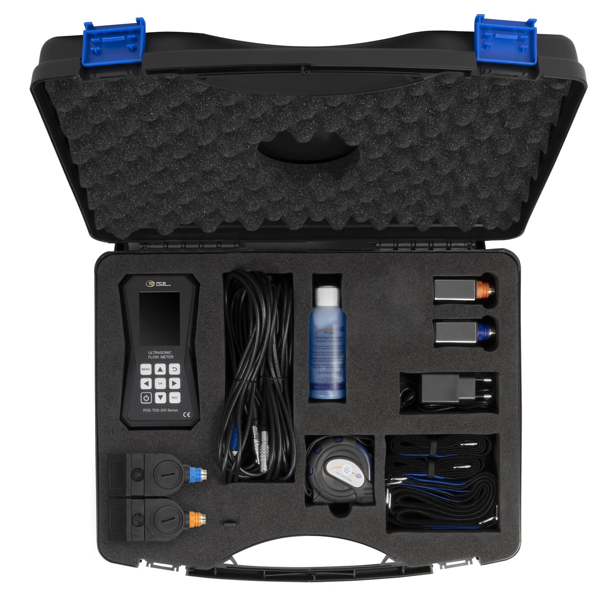 PCE Instruments Ultraschall-Durchflussmessgerät PCE-TDS 200 SL |4 Sensoren |32GB Speicher (10 Mio. Messpunkte) |USB-C