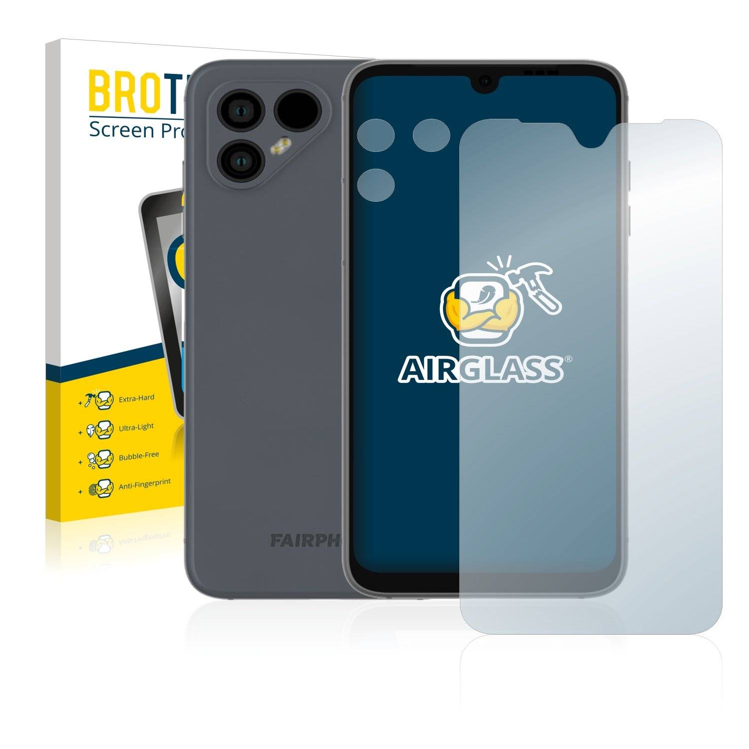 BROTECT AirGlass Glas Schutz-Folie für Fairphone 4 (Display+Kamera) - Schutzglas