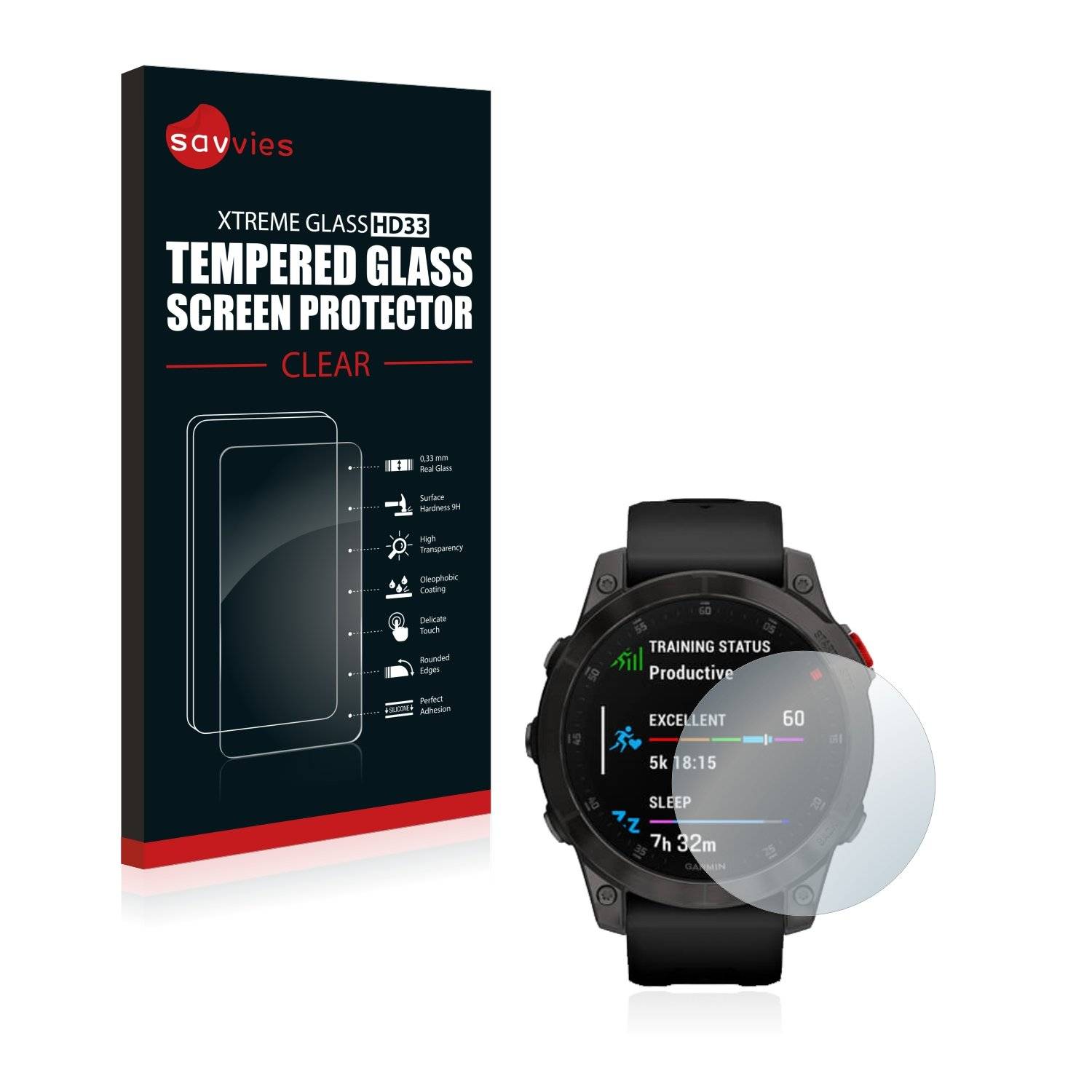Savvies Clear Schutzglas für Garmin epix (Gen. 2)