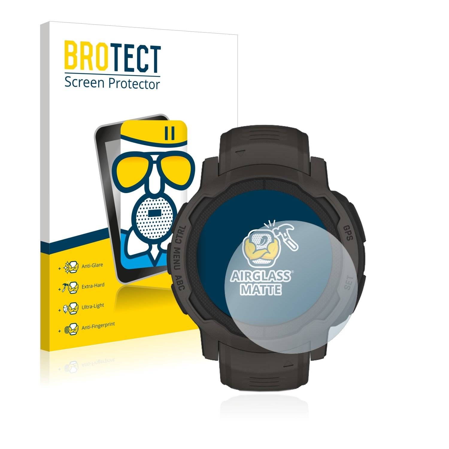 BROTECT AirGlass Matt Glas Schutz Folie für Garmin Instinct 2