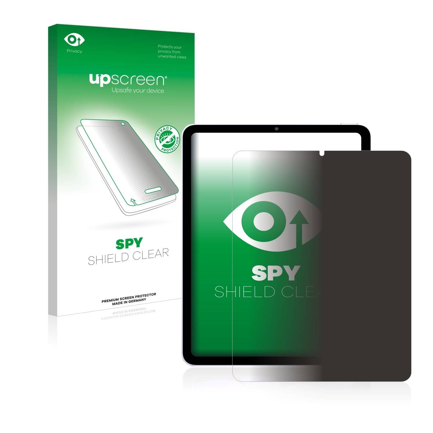 upscreen Blickschutzfolie für Apple iPad Air 5 WiFi Cellular 2022 (Hochformat, 5. Gen.) Anti-Spy Privacy