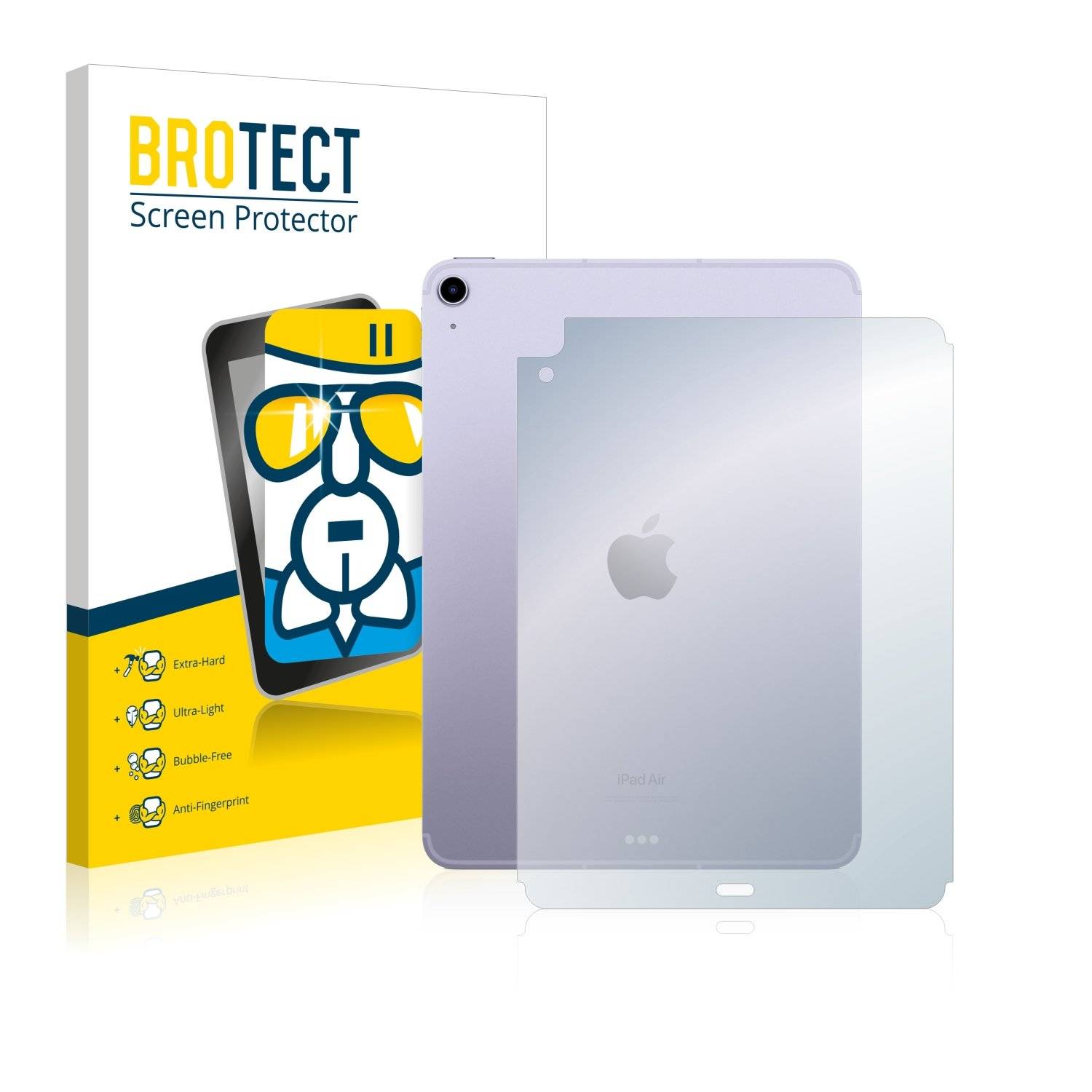 BROTECT AirGlass Glas Schutz-Folie für Apple iPad Air 5 WiFi 2022 (Rückseite, 5. Gen.) - Schutzglas