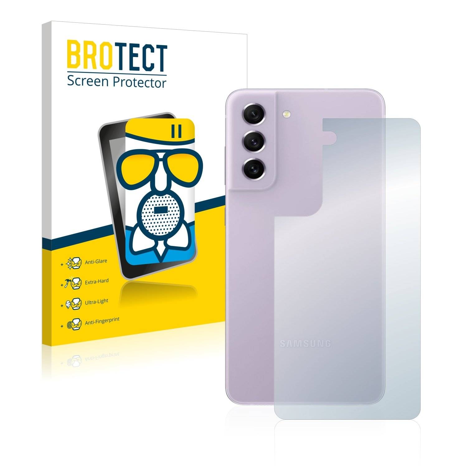 BROTECT AirGlass Flexible Schutz Glas Folie für Samsung Galaxy S21 FE 5G (Rückseite) Matt Entspiegelt