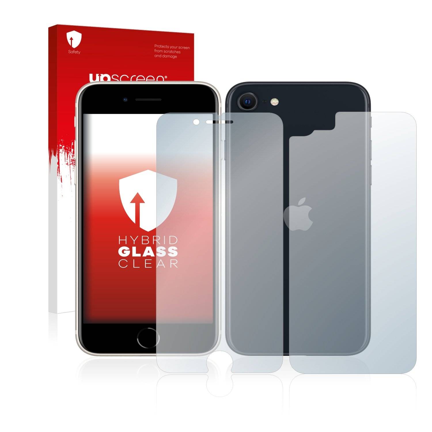 upscreen Hybrid Glas Panzer-Folie für Apple iPhone SE 3 2022 (Display+Rückseite)