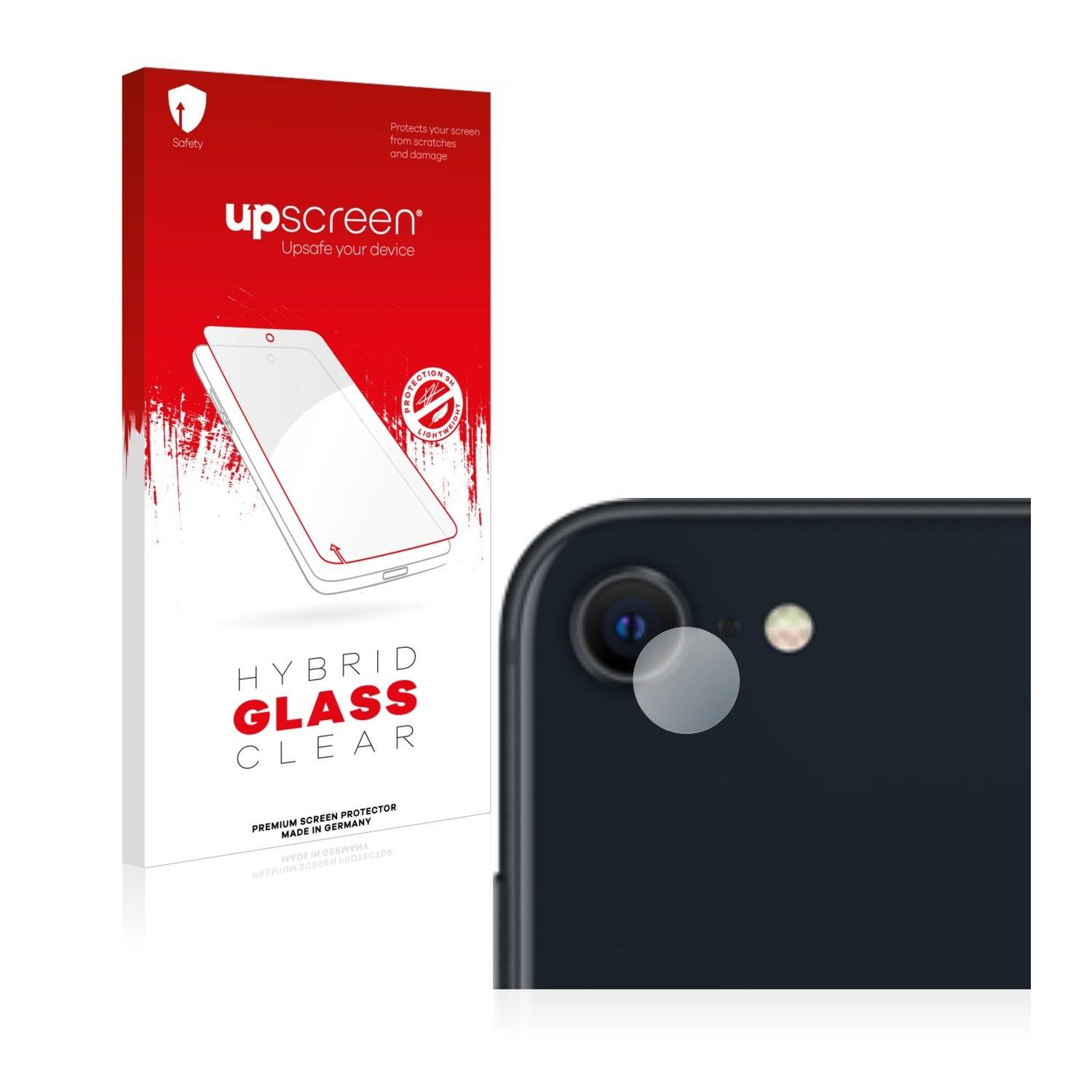 upscreen Hybrid Glas Schutz-Folie für Apple iPhone SE 3 2022 (NUR Kameraschutz)