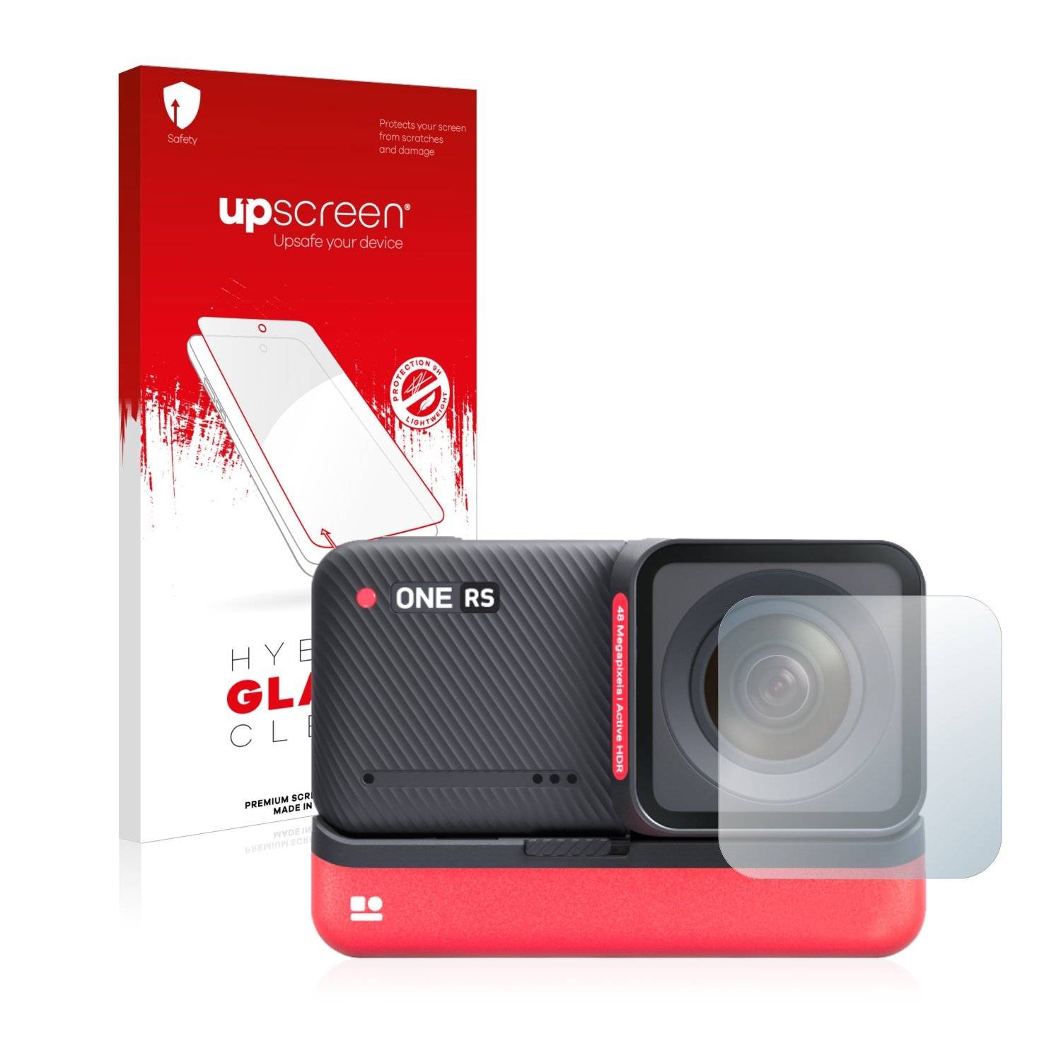 upscreen Hybrid Glas Panzer-Folie für Insta360 One RS 4K Edition (Linse)