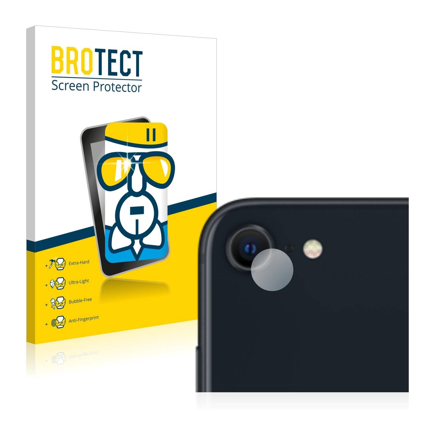 BROTECT AirGlass Glas Panzer-Folie für Apple iPhone SE 3 2022 (NUR Kameraschutz) - Schutzglas