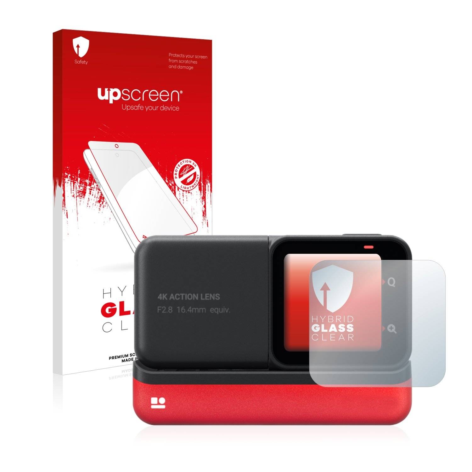 upscreen Hybrid Glas Panzer-Folie für Insta360 One RS 4K Edition
