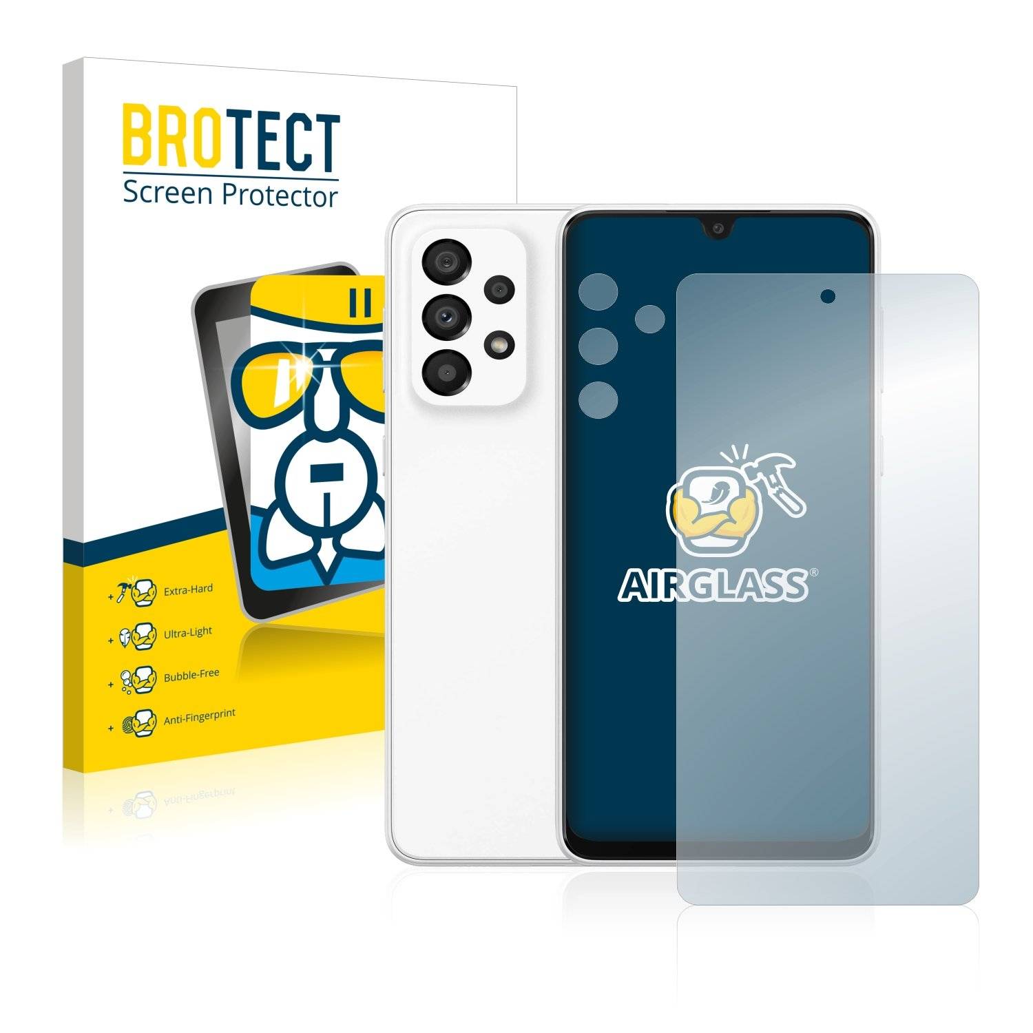 BROTECT AirGlass Glas Panzer-Folie für Samsung Galaxy A33 5G (Display+Kamera) - Schutzglas