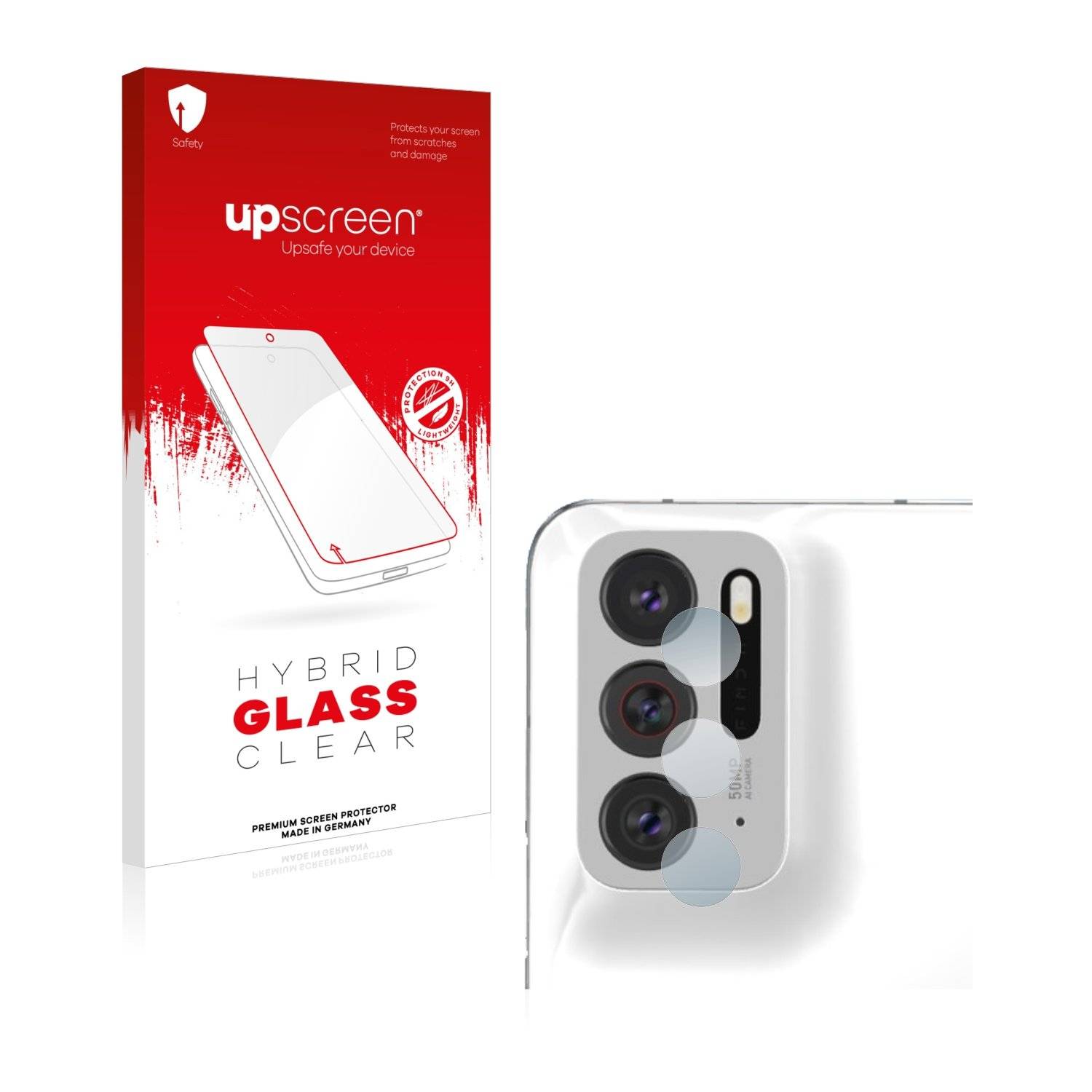 upscreen Flexible Panzerglasfolie für Oppo Find N (NUR Kameraschutz) Schutzglas 9H Hybridglas Klar