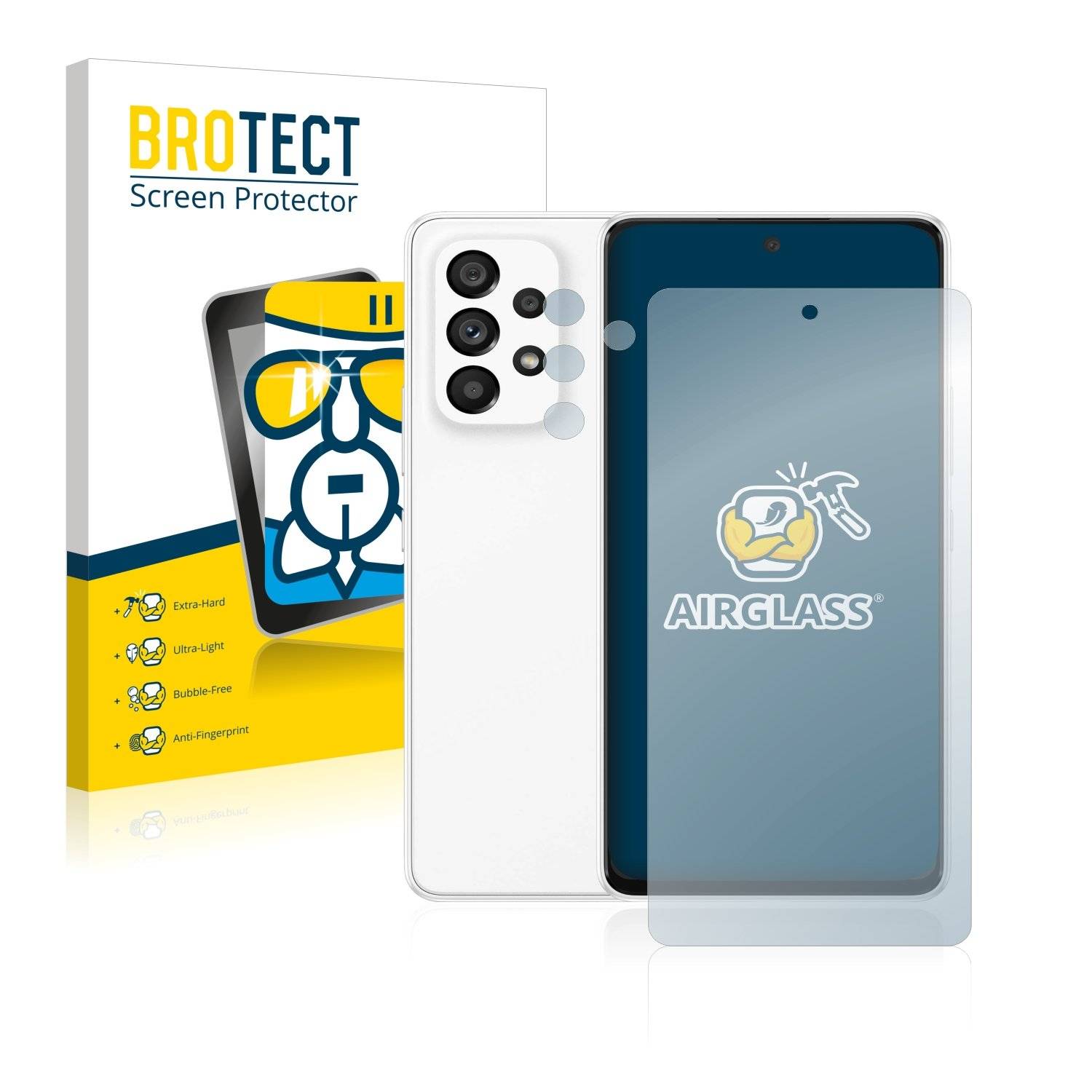 BROTECT AirGlass Glas Schutz-Folie für Samsung Galaxy A53 5G (Display+Kamera) - Schutzglas