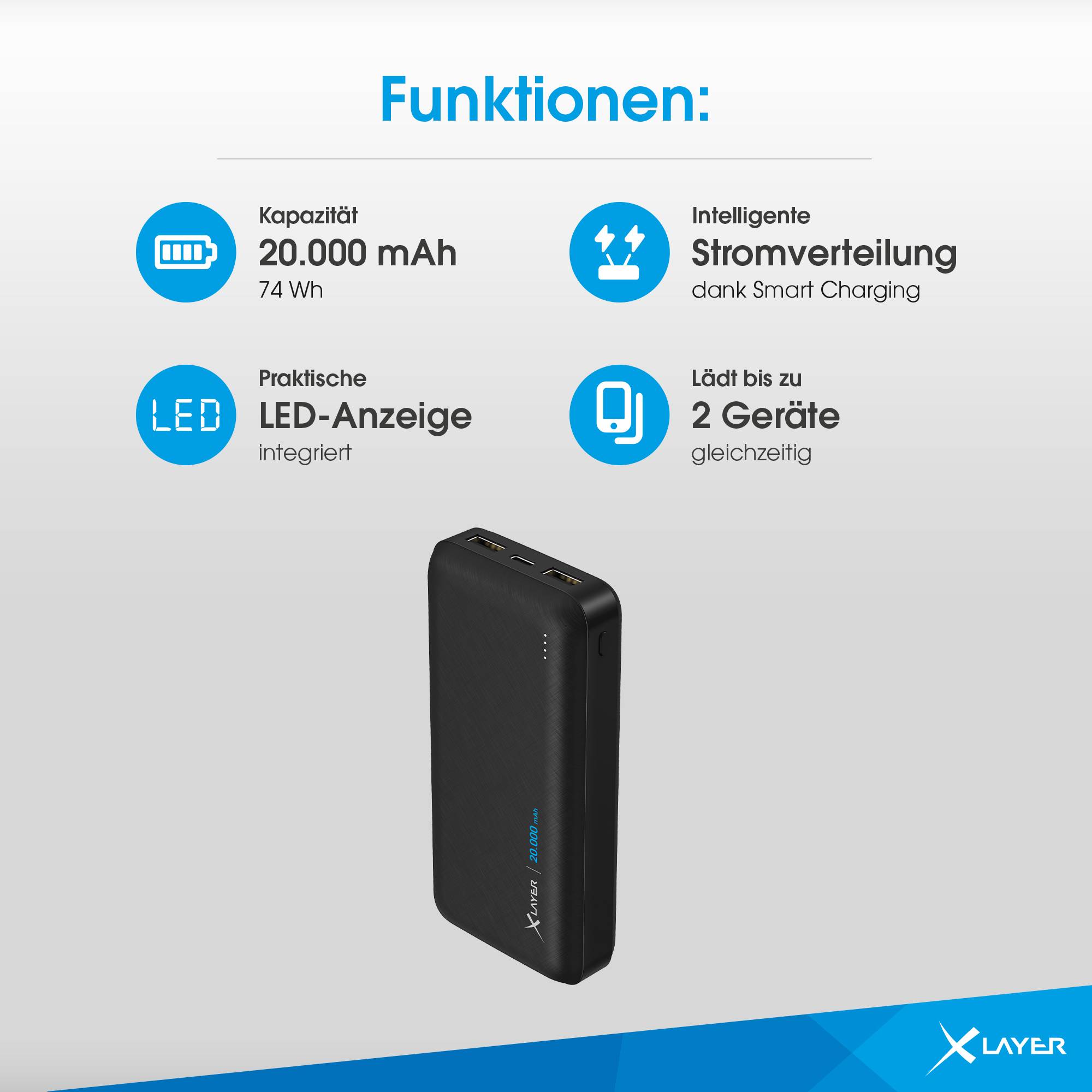 XLayer Solid (20.000mAh), schwarz
