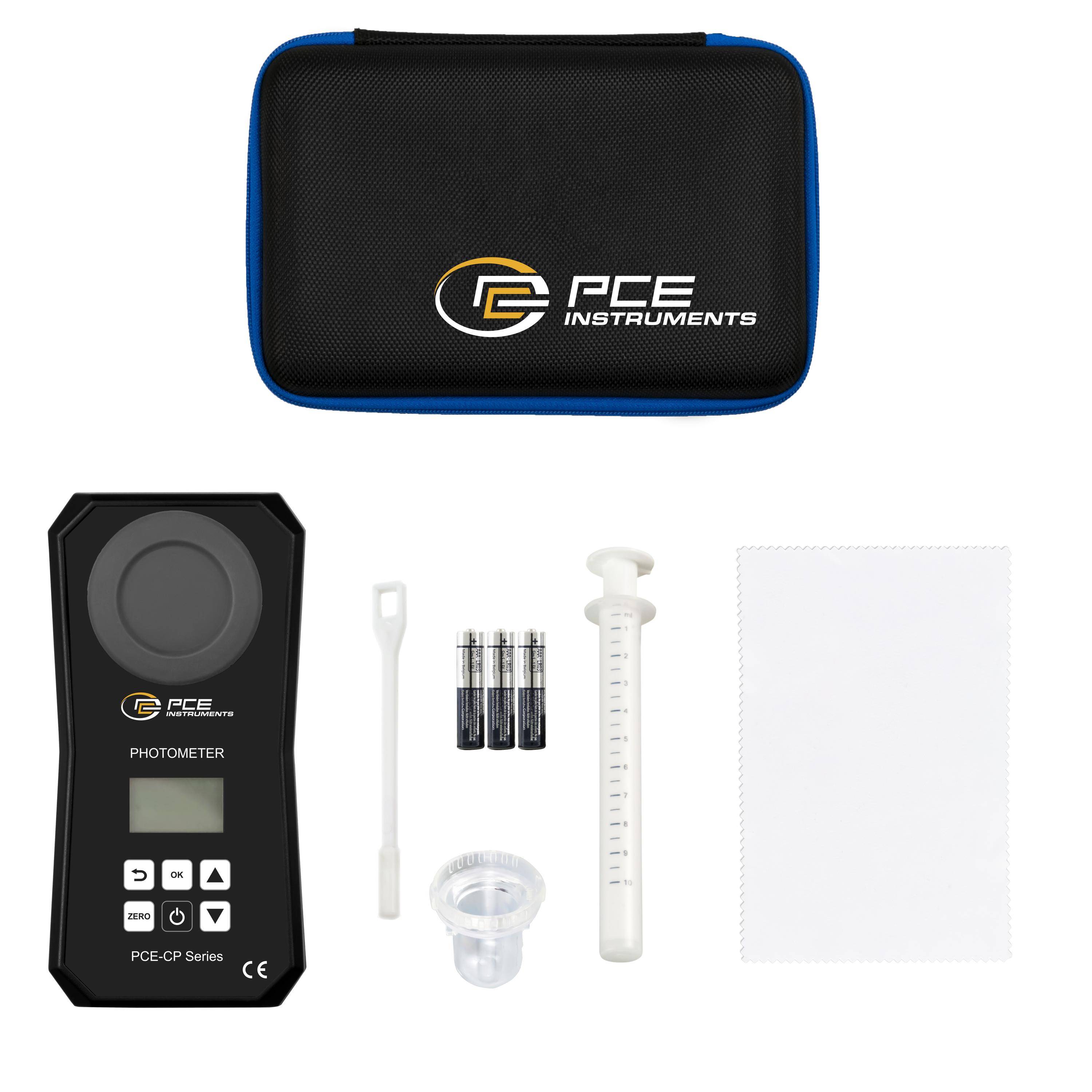 PCE Instruments Photometer PCE-CP 21 bis zu 7 Parameter |pH |Alkalinität |Chlor |Cyanursäure |Brom |Eisen|Jod |Speicher
