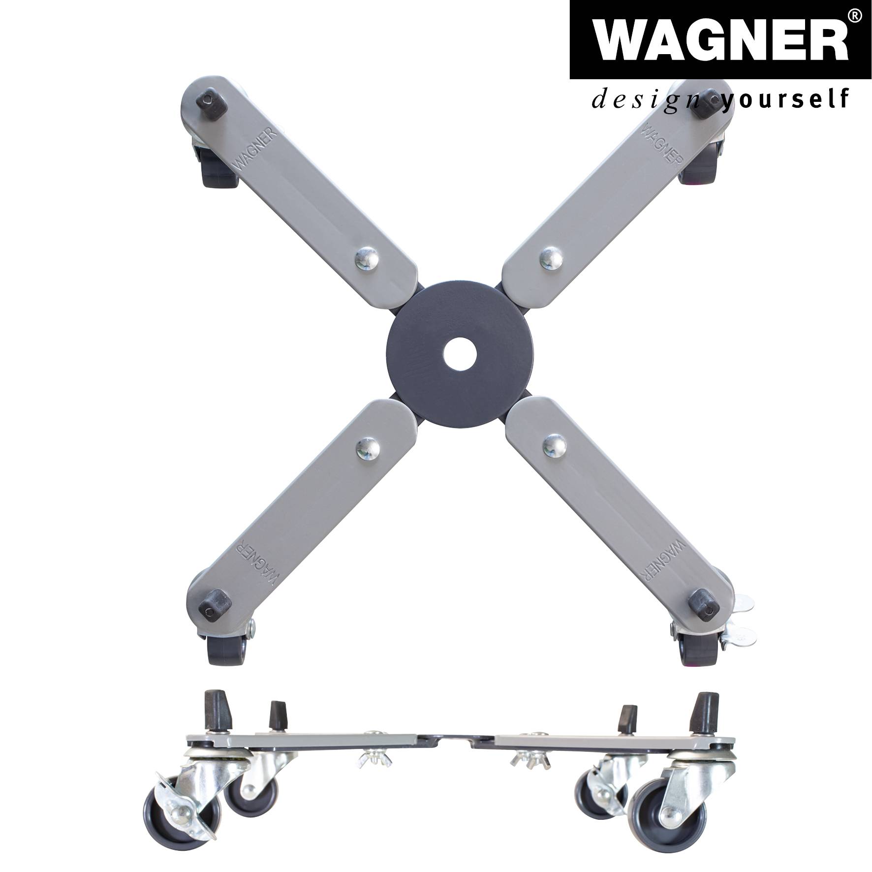 WAGNER Pflanzenroller SUN CITY BASIC 32-46 x 6 cm, ausziehbar, außen&innen, Stahl, Bremsen, Tragkraft 100 kg - 20082701