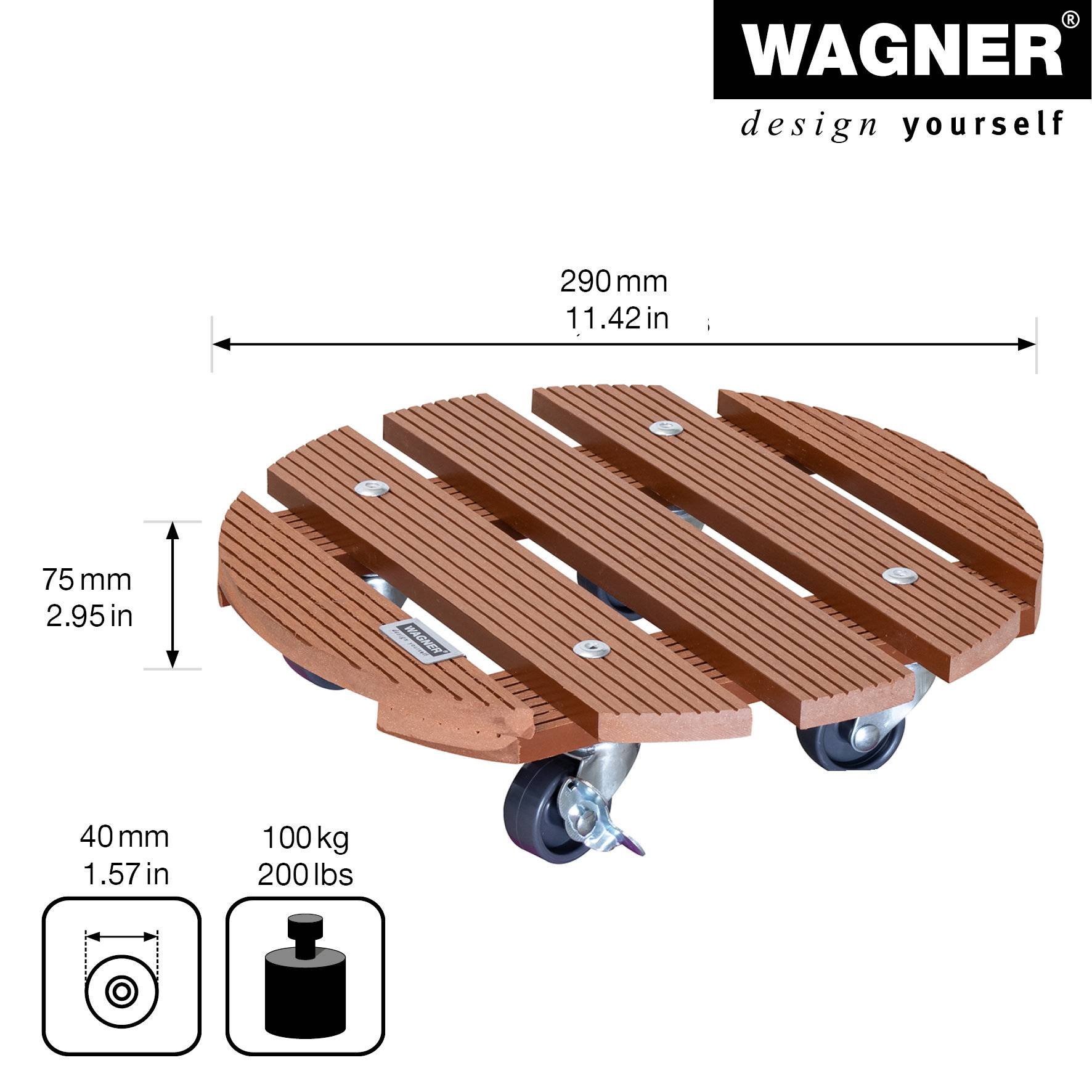 Wagner design yourself Pflanzenroller WPC GH 0535 Kunststoff braun rund 29.0 x 7.5 cm (20053501)