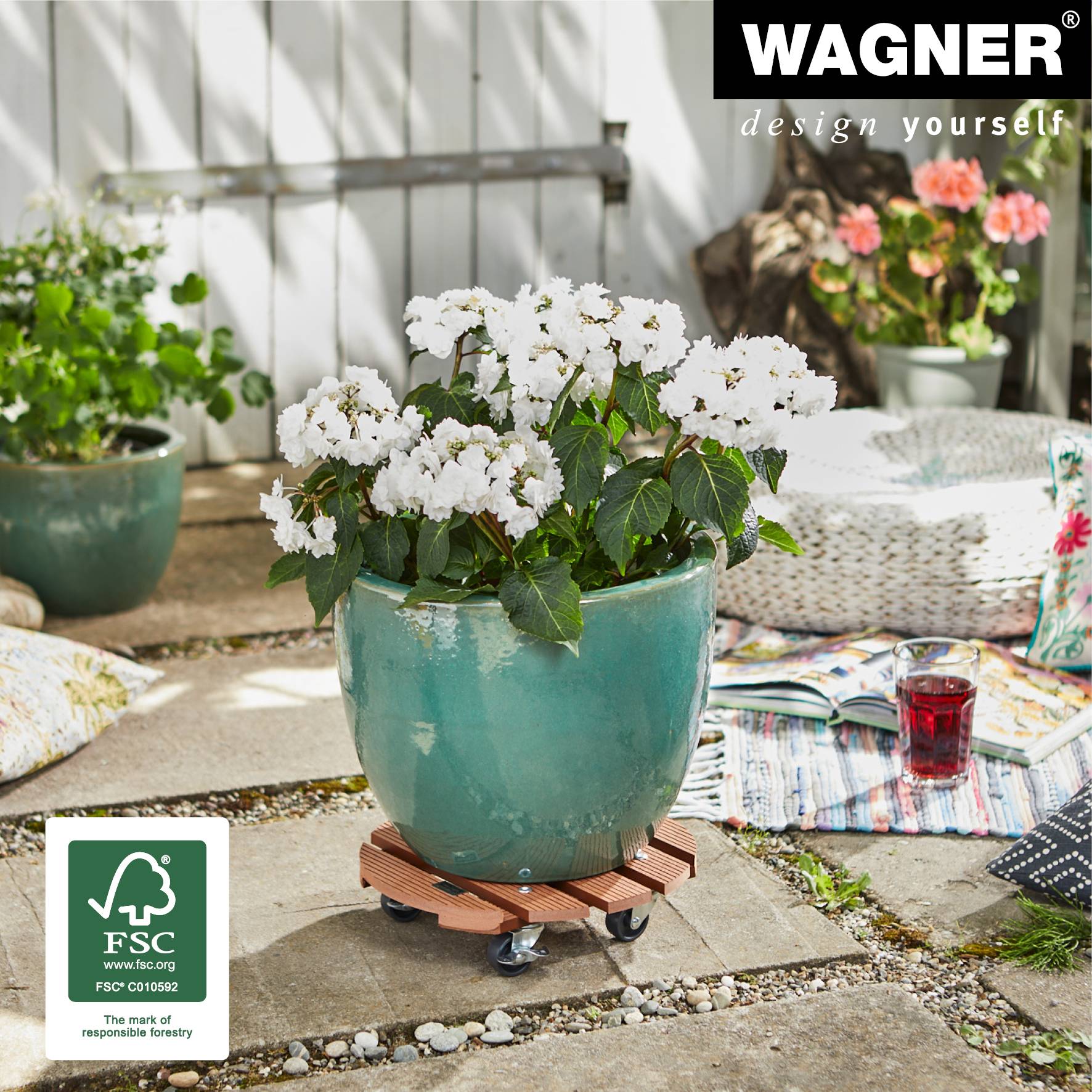 Wagner design yourself Pflanzenroller WPC GH 0535 Kunststoff braun rund 29.0 x 7.5 cm (20053501)